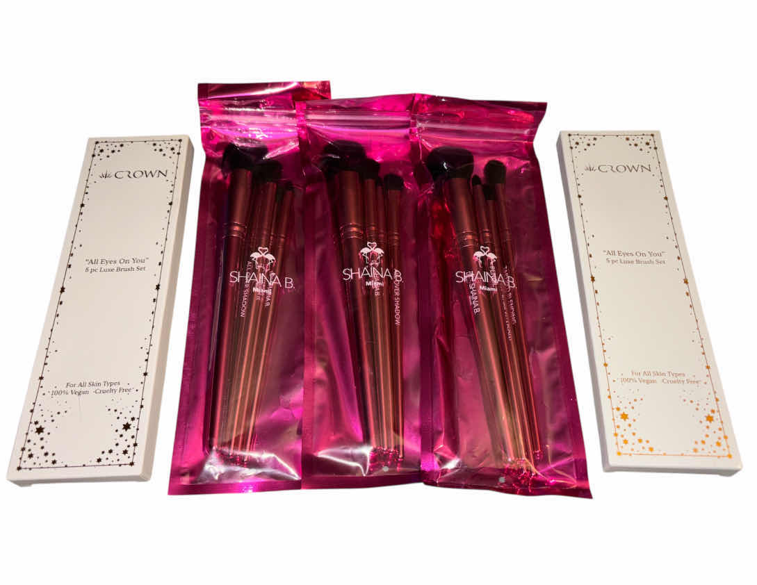 Photo 1 of NEW SHAINA B MIAMI B. FAB 5 PC BRUSH SETS (3) & CROWN 5 PC LUXE BRUSH SETS (2)