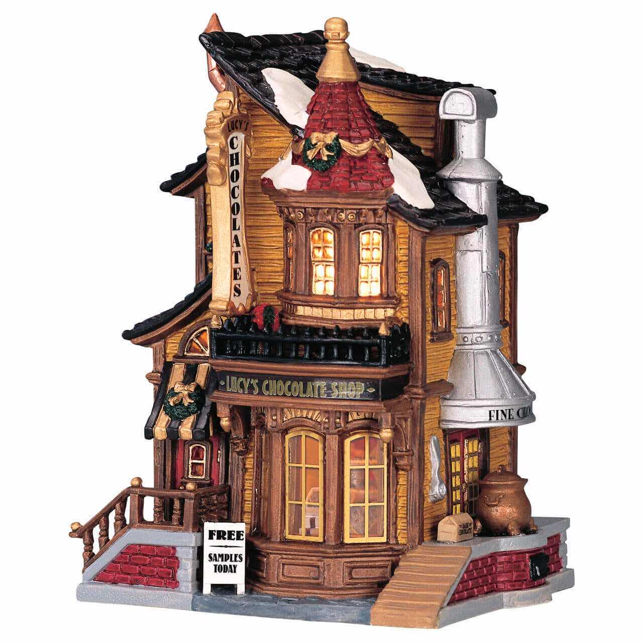 Photo 1 of LEMAX 2004 CADDINGTON VILLAGE PORCELAIN LIGHTED BUILDING- LUCY’S CHOCOLATE SHOP #45052