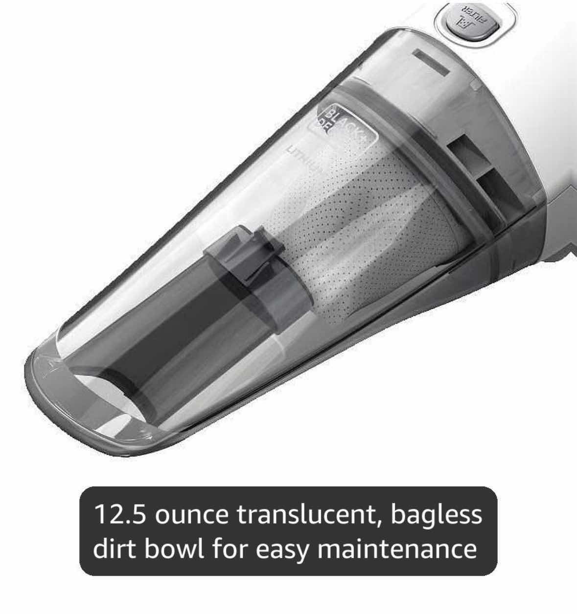 Photo 1 of BLACK+DECKER CORDLESS LITHIUM HANDHELD POWER VACUUM W WALL MOUNT BASE & CHARGER, WHITE HNV220BCZ10FF