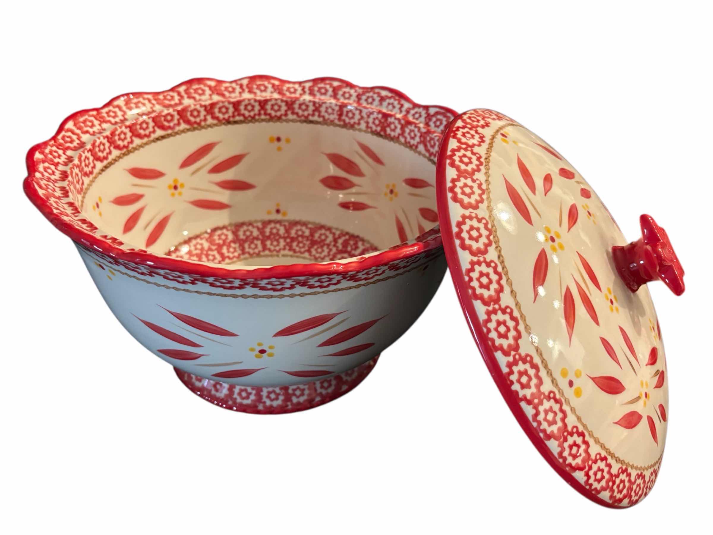 Photo 1 of TEMP-TATIONS OVENWARE OLD WORLD 6 PC SERVING SET, RED (READ NOTES)