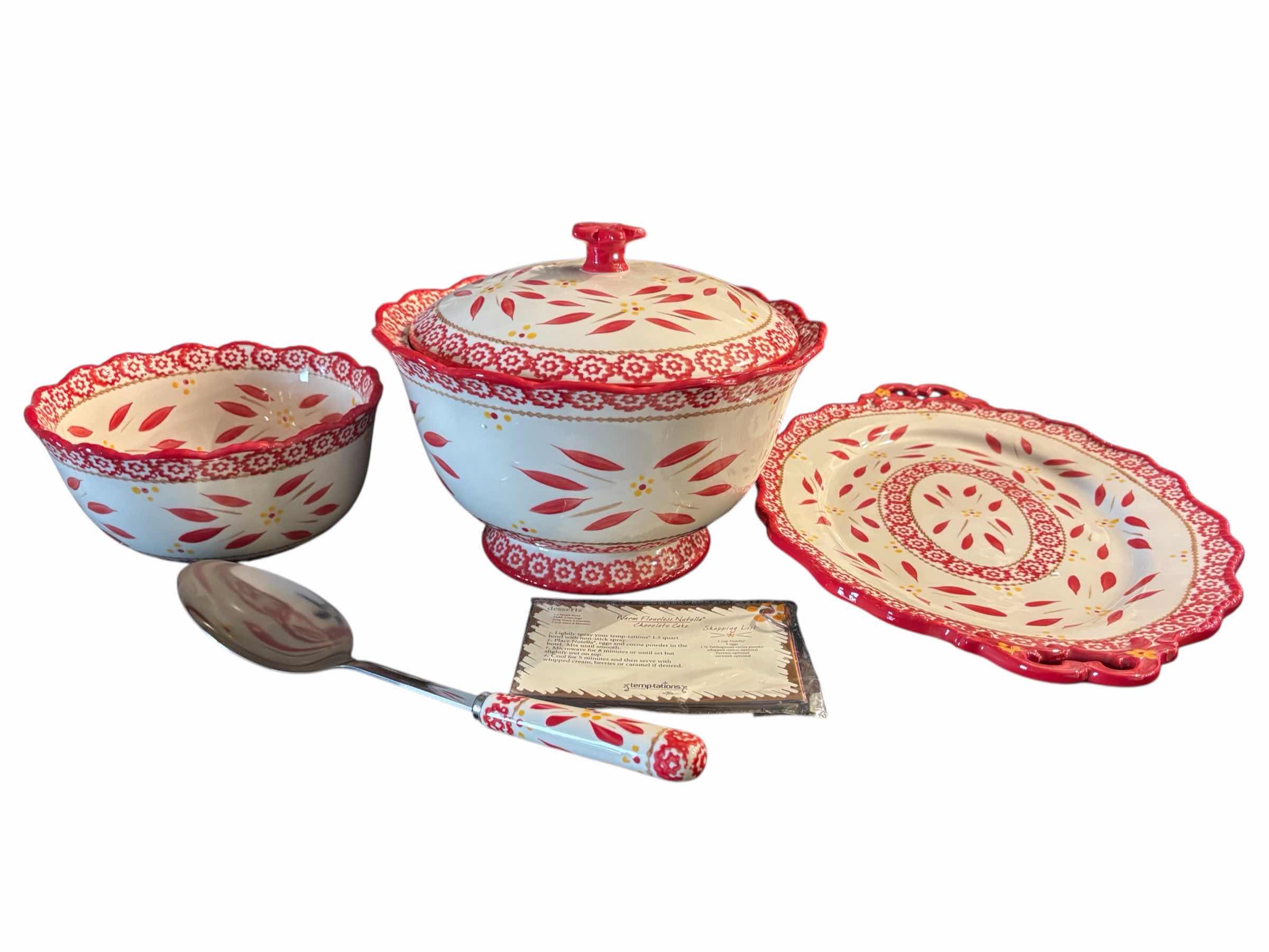 Photo 1 of TEMP-TATIONS OVENWARE OLD WORLD 6 PC SERVING SET, RED (READ NOTES)