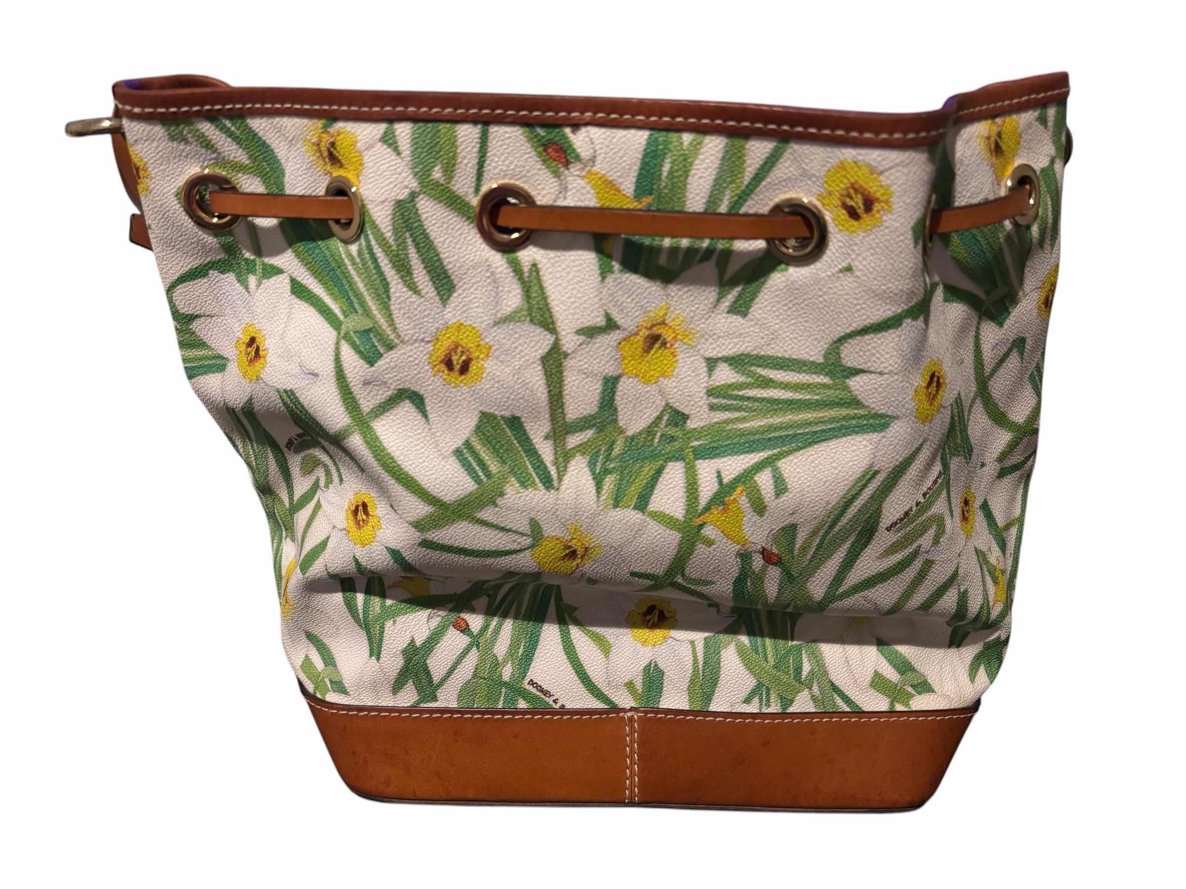 Photo 1 of DOONEY & BOURKE BUTTERCUPS DRAWSTRING SHOULDER BUCKET BAG & MATCHING WRISTLET BAG, INCLUDES DUST BAG $365
