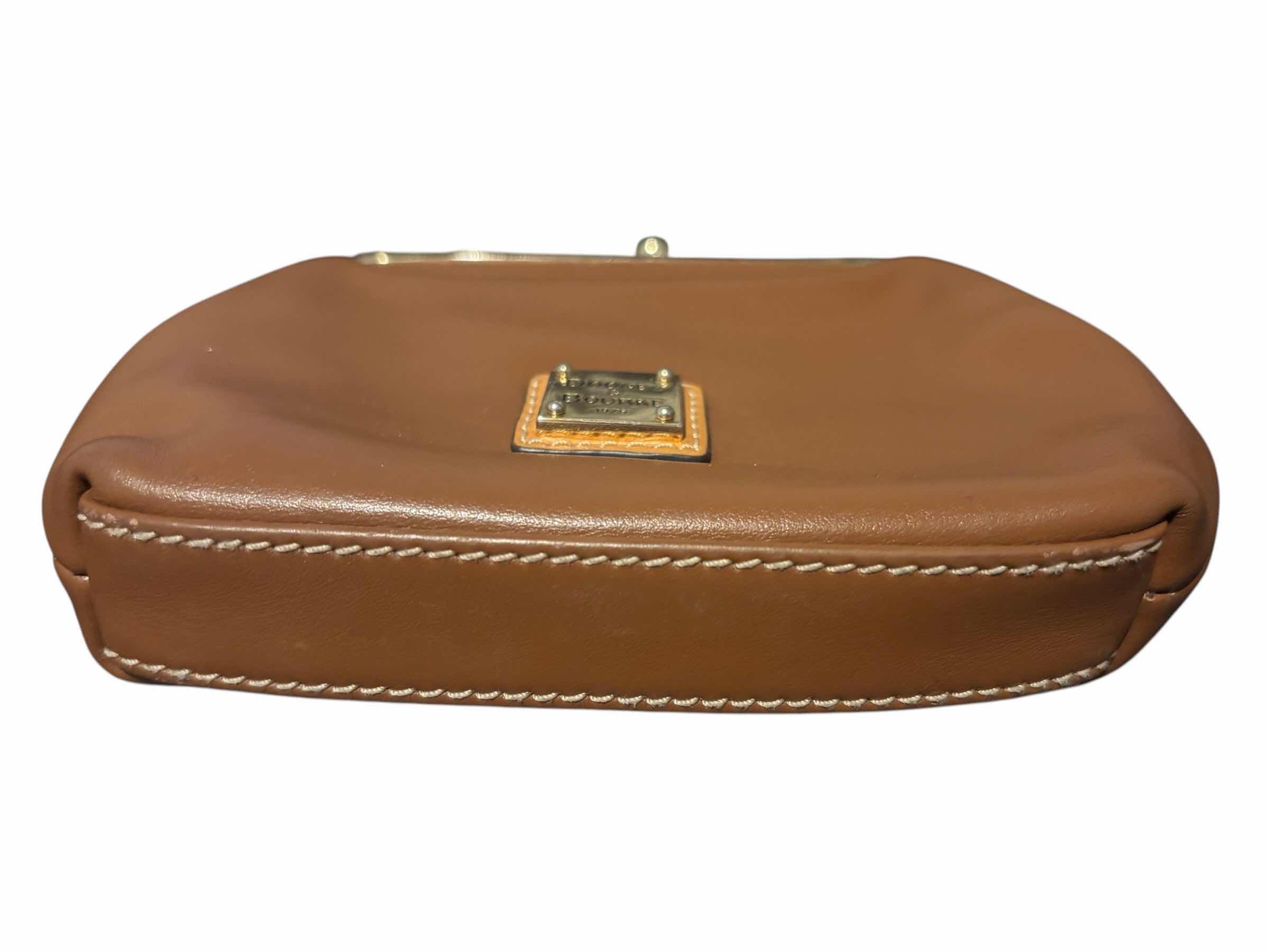 Photo 1 of DOONEY & BOURKE WEXFORD SMOOTH LEATHER KISSLOCK COIN PURSE, NATURAL $150