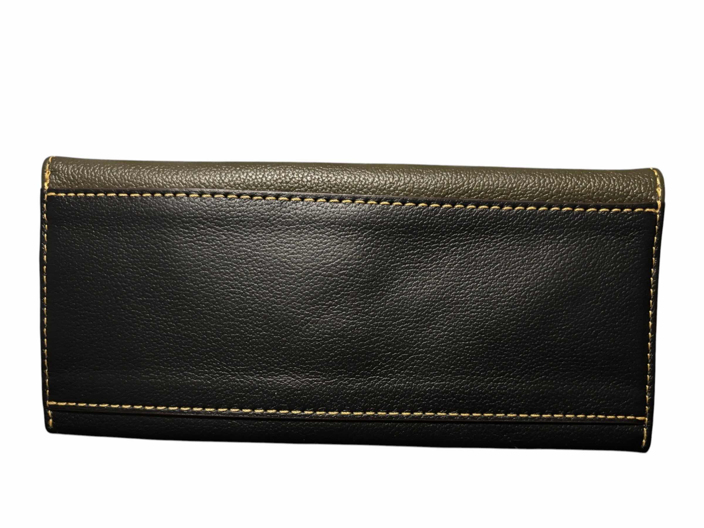 Photo 1 of DOONEY & BOURKE SOPHIE SLIM WALLET, BLACK/OLIVE $135