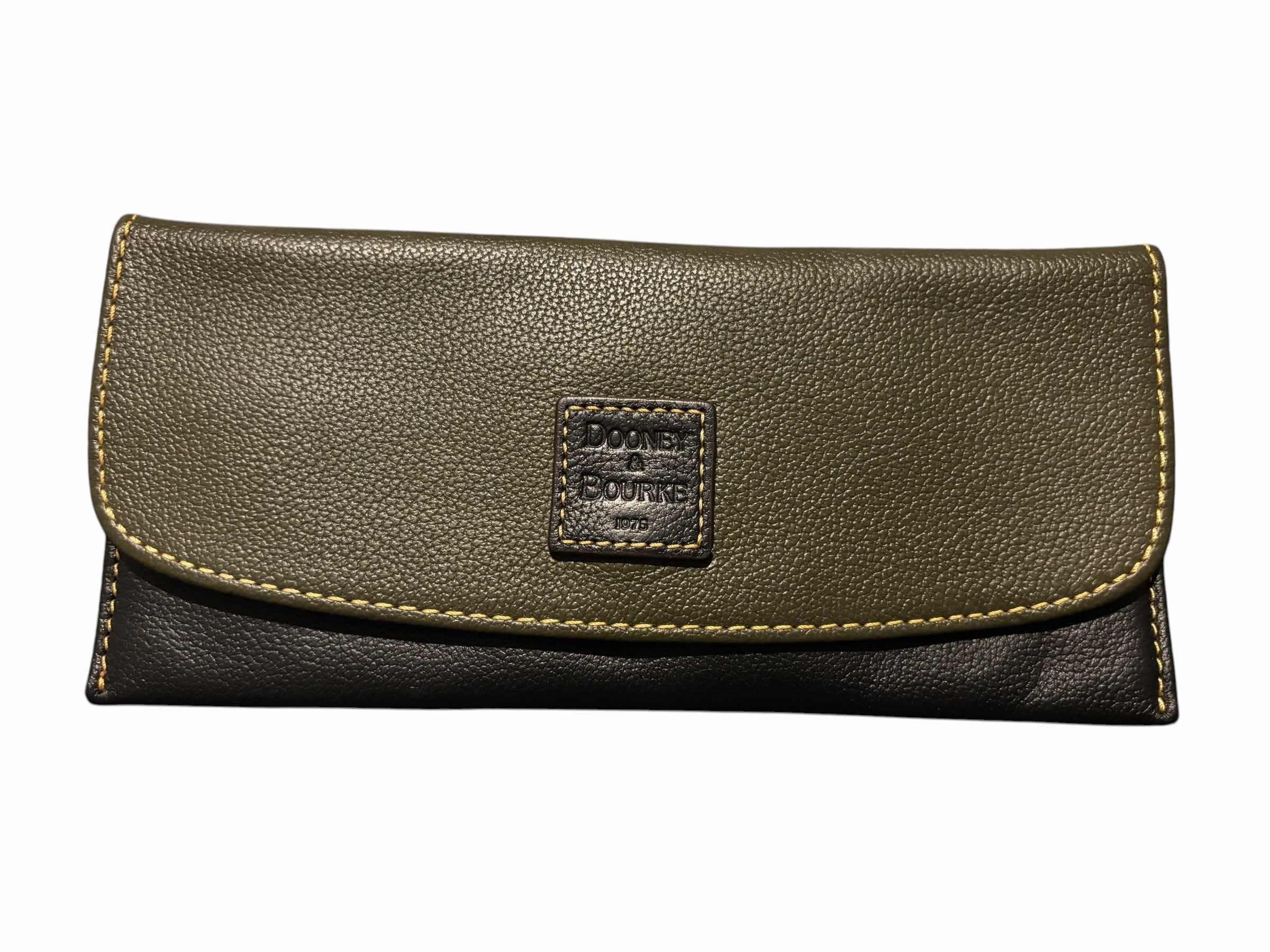 Photo 1 of DOONEY & BOURKE SOPHIE SLIM WALLET, BLACK/OLIVE $135