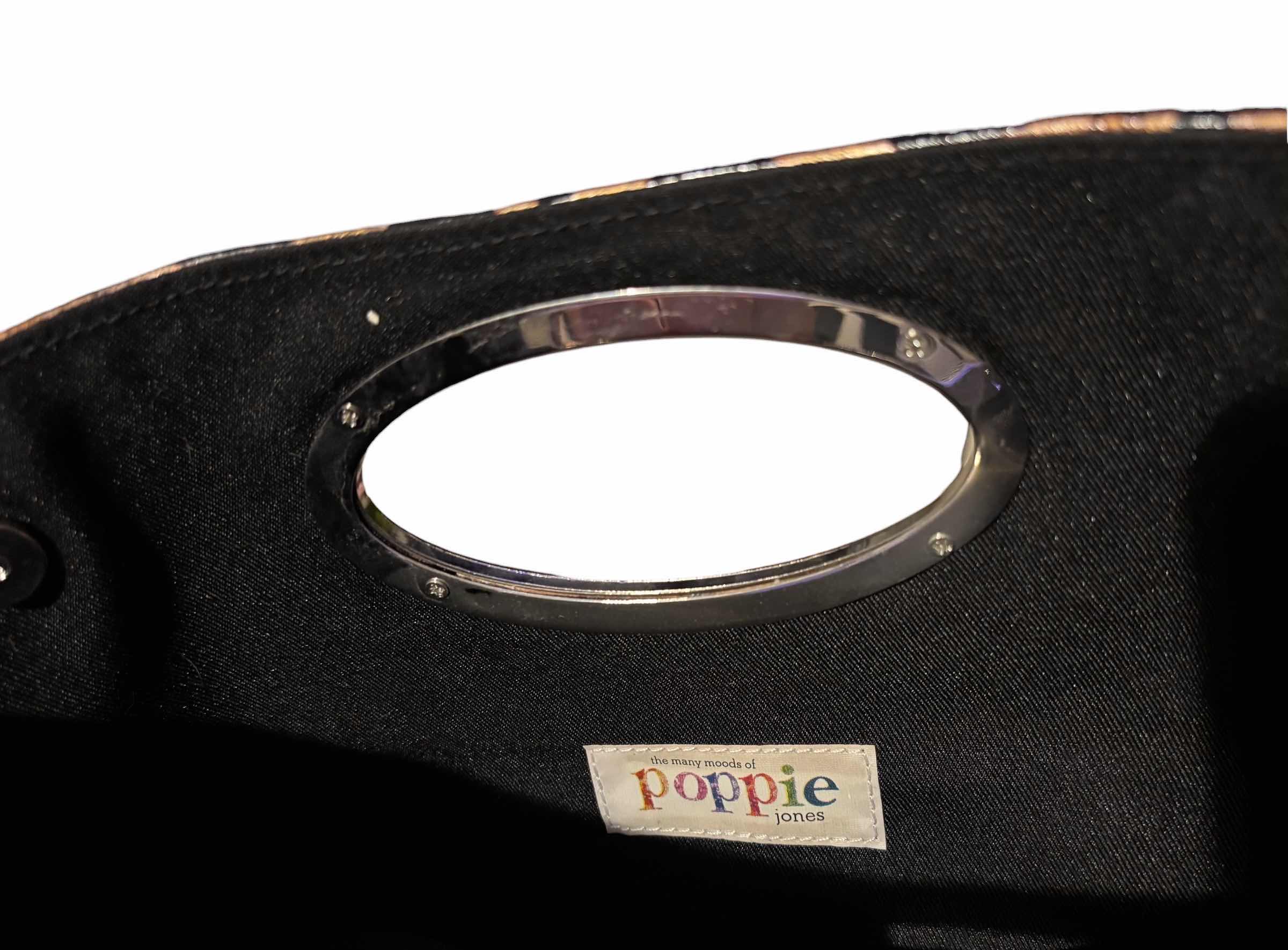 Photo 1 of CLUTCH STYLE HANDBAGS (2) & POPPIE JONES LEOPARD PRINT & COLE HAAN CLUTCH/COSMETIC BAG, BLACK PEBBLE $75