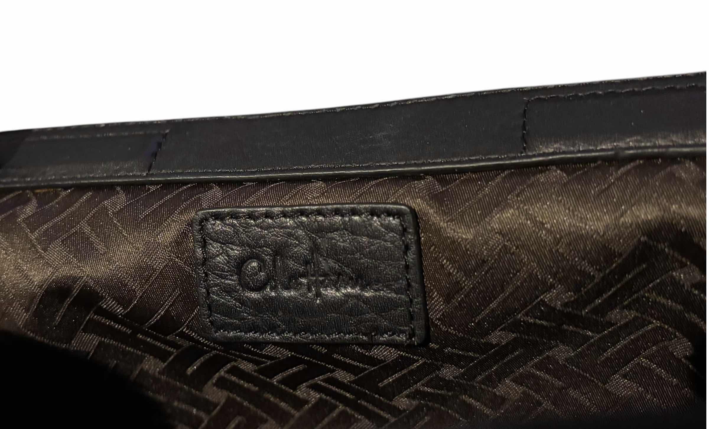 Photo 1 of CLUTCH STYLE HANDBAGS (2) & POPPIE JONES LEOPARD PRINT & COLE HAAN CLUTCH/COSMETIC BAG, BLACK PEBBLE $75