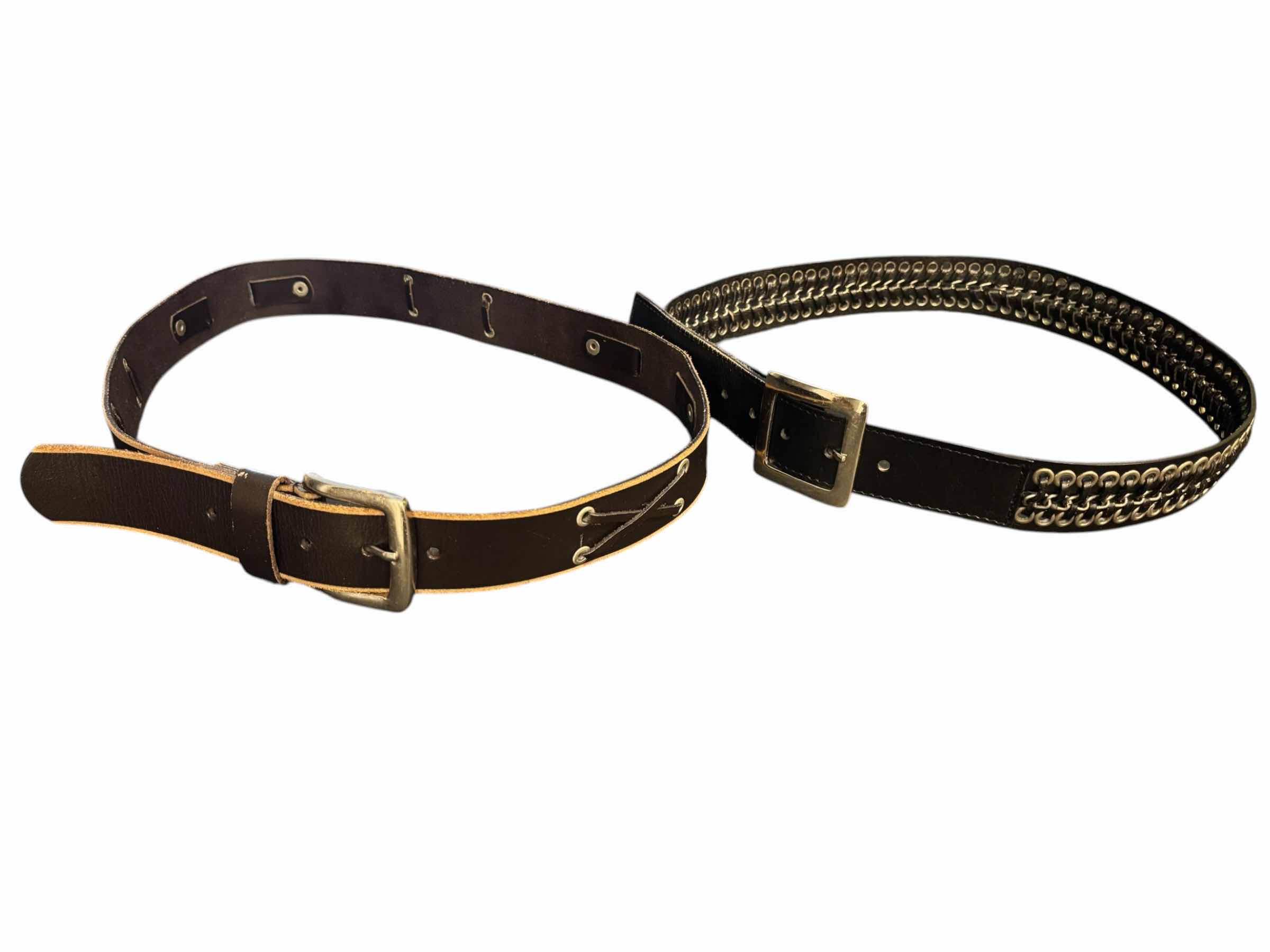 Photo 1 of WOMENS FASHION LEATHER BELTS (2) BROWN/ BLACK, SIZE XL