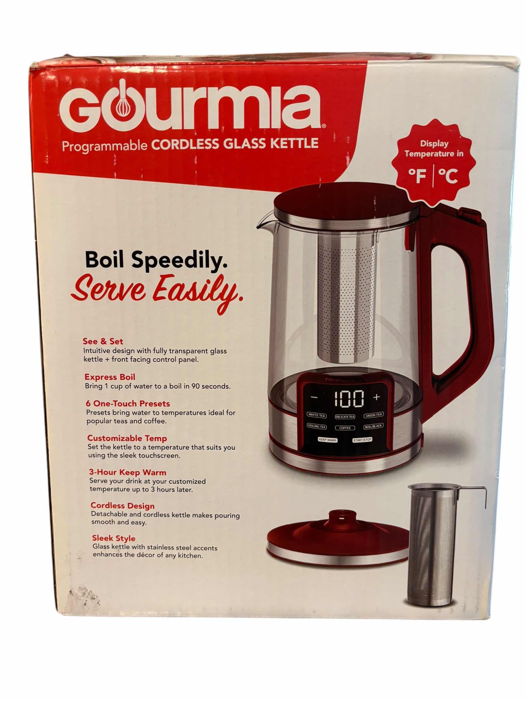 Photo 1 of BEVERAGE DISPENSER & NIB CORDLESS GLASS KETTLE $130
