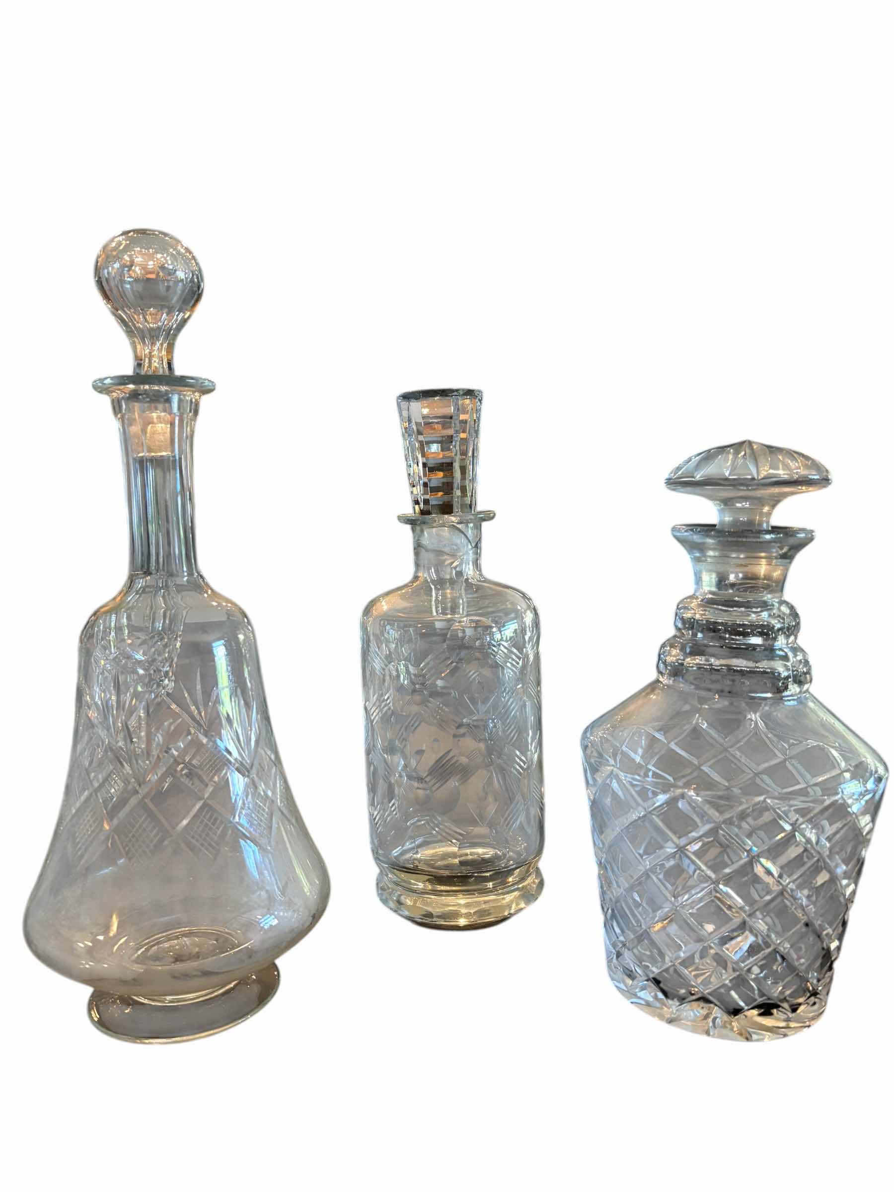 Photo 1 of (3)PCS DECANTERS H12.5”