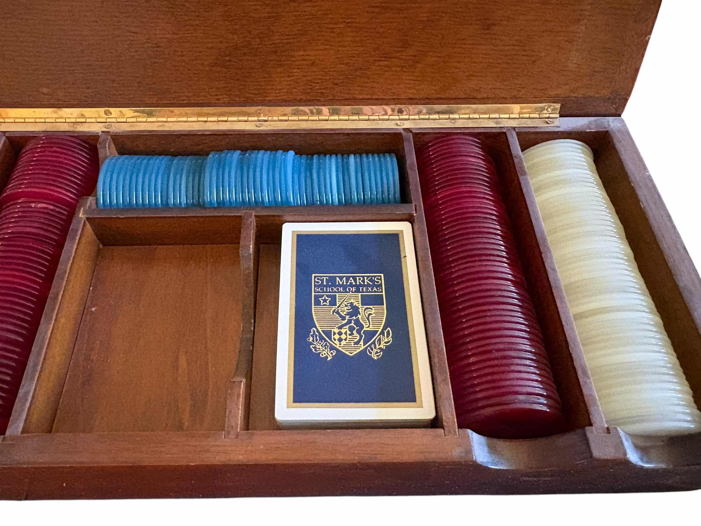 Photo 1 of VINTAGE ITALIAN WOODEN POKER CHIP SET $60