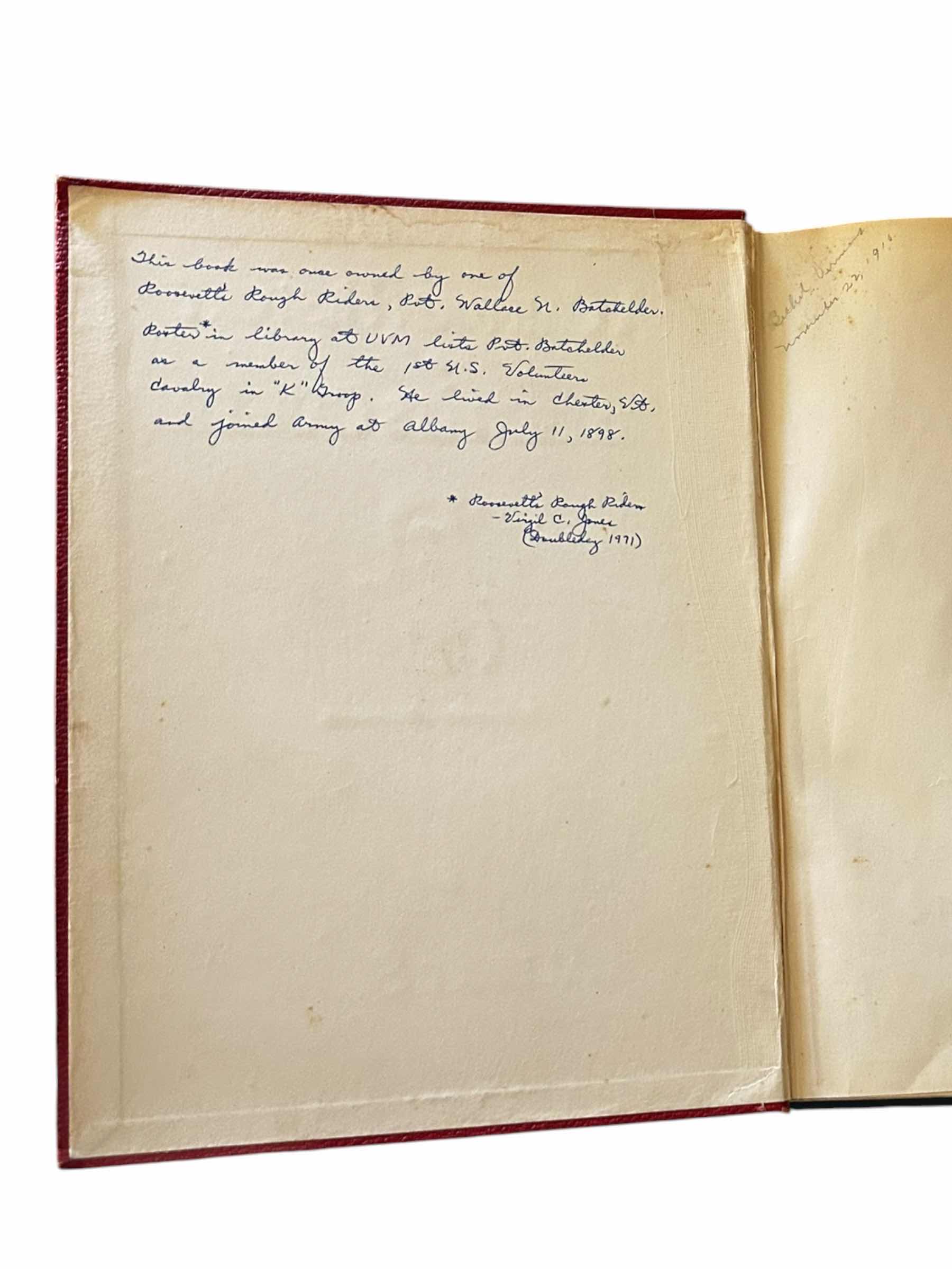 View 2 of COLLECTION OF (2) THEODORE ROOSEVELT BOOKS AND ONE BEING FROM ONE OF ROOSEVELT'S ROUGH RIDERS