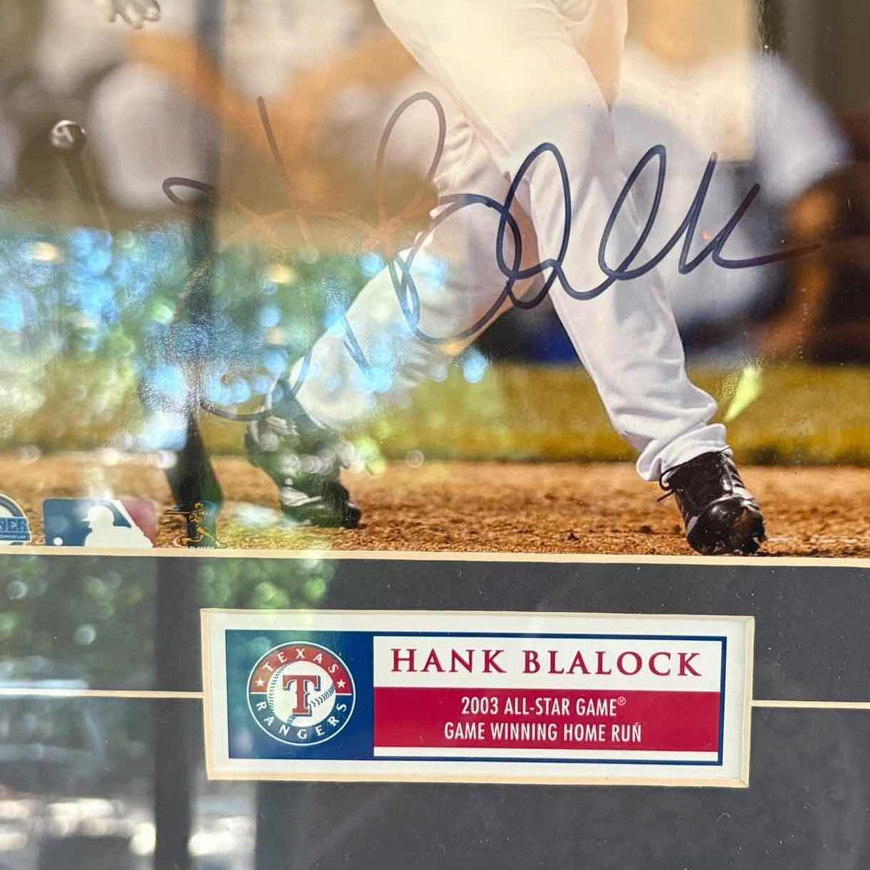 Photo 1 of FRAMED ARTWORK TEXAS RANGERS PLAYER HANK BLALOCK SIGNED 13”X16” $85