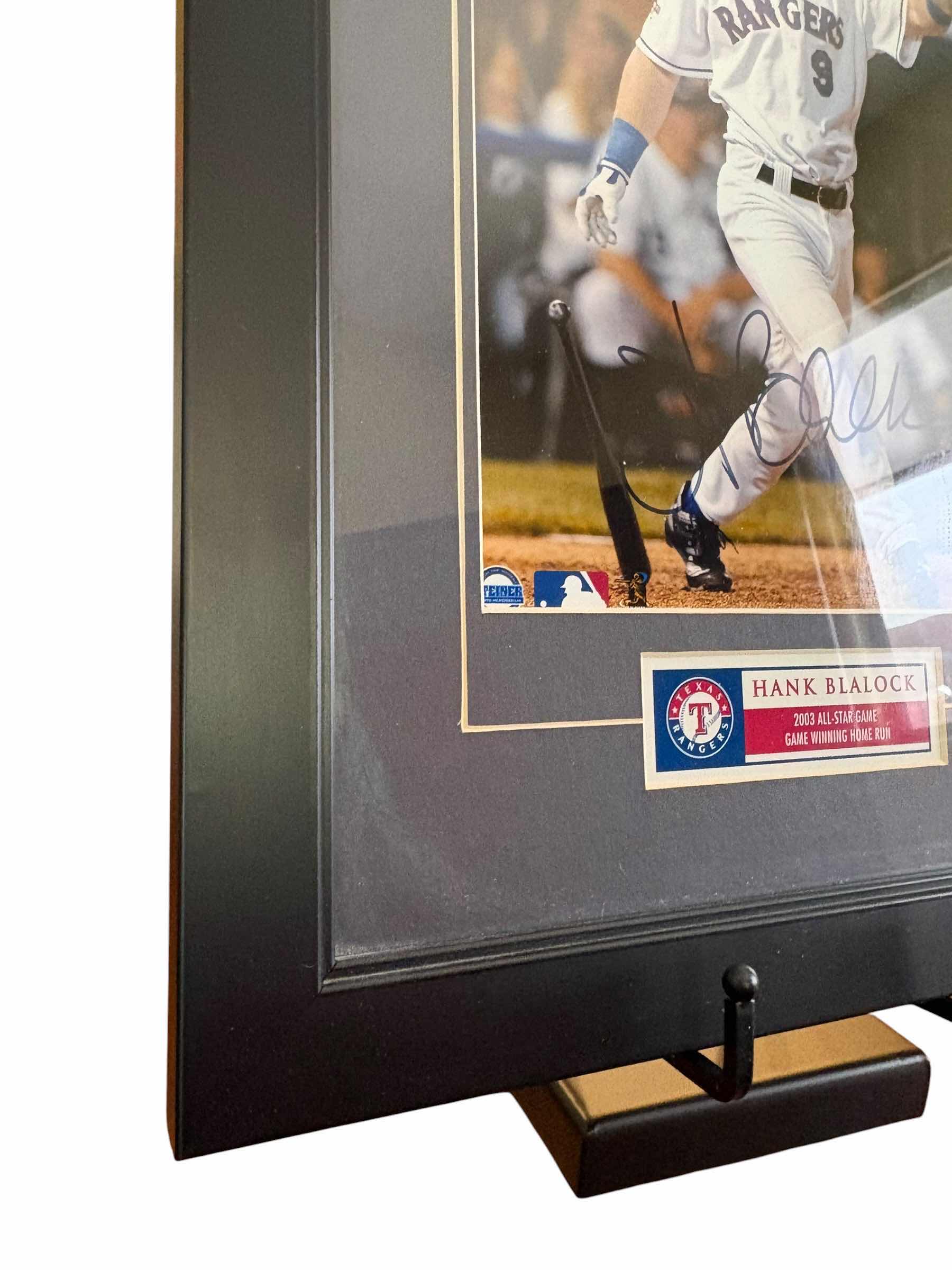 Photo 1 of FRAMED ARTWORK TEXAS RANGERS PLAYER HANK BLALOCK SIGNED 13”X16” $85