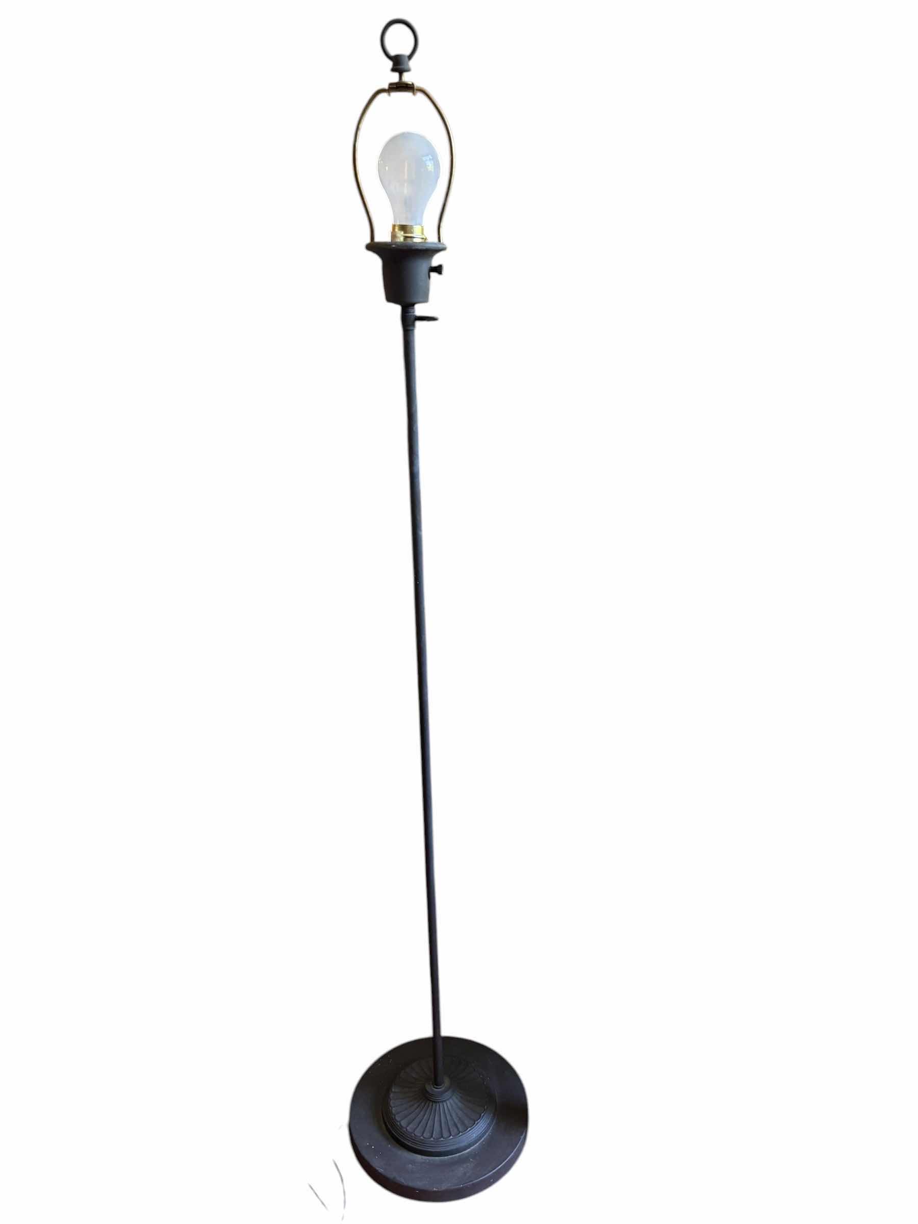Photo 1 of VINTAGE FLOOR LAMP CAST IRON BASE TORCHIERE H52”