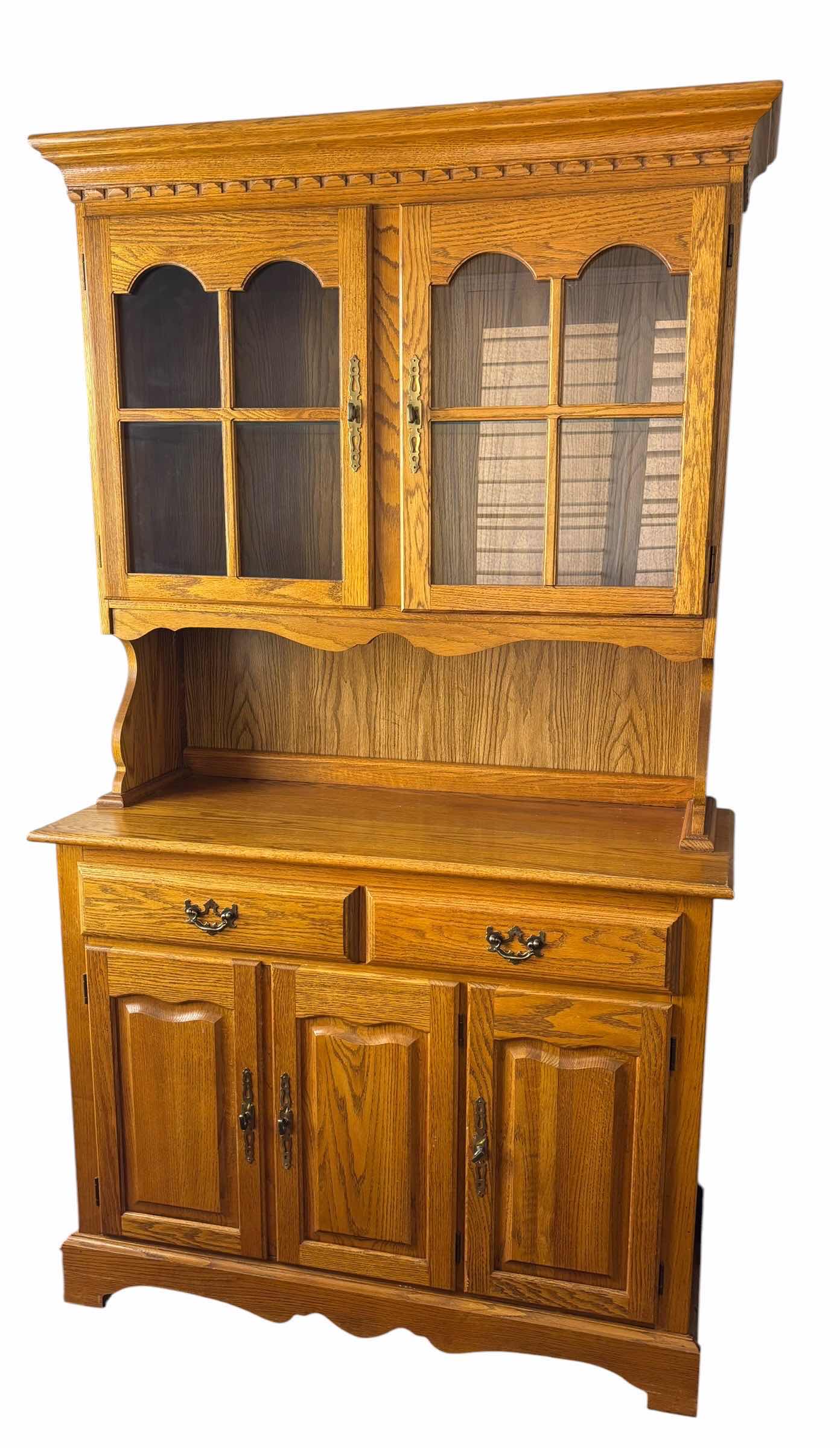 Photo 1 of SOLID OAK BUFFET & HUTCH SET H73” X 42”