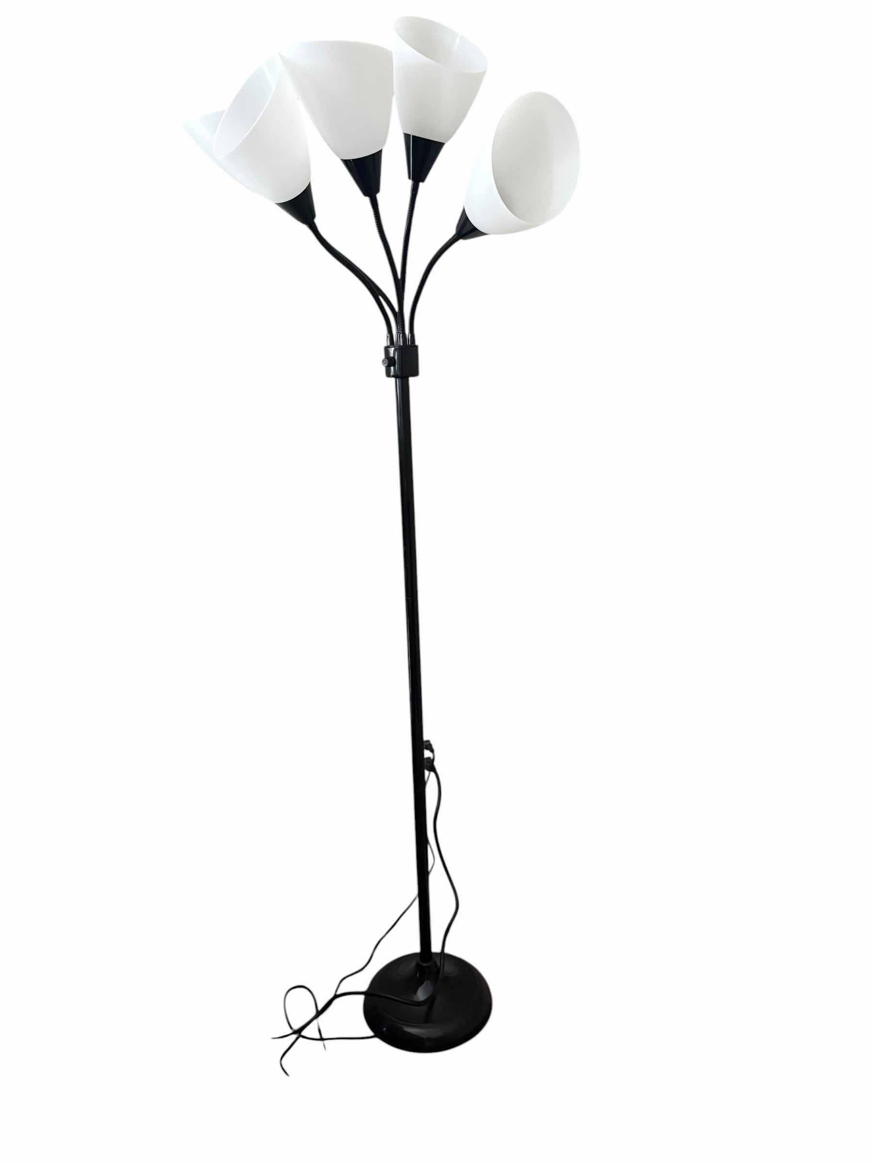 Photo 1 of BLACK 4-HEAD FLOOR PLASTIC MEDUSA LAMP H63”