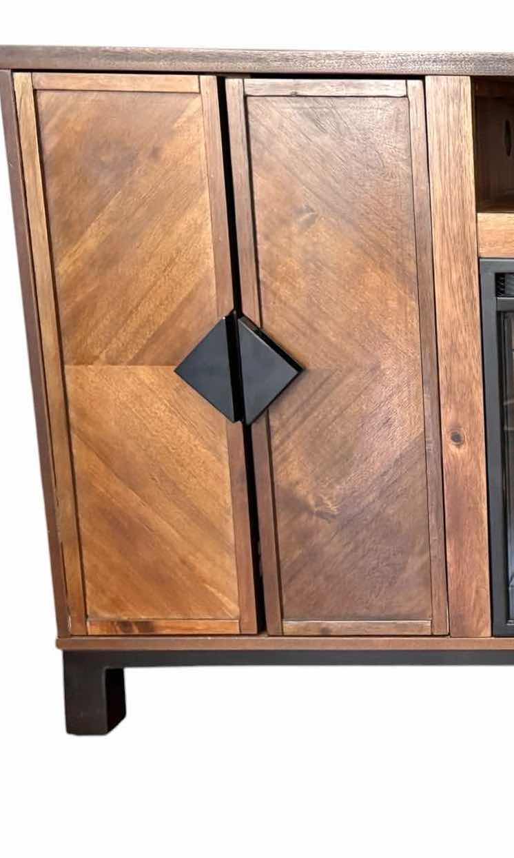 Photo 1 of DARK BROWN WALNUT STYLE TV AND FIREPLACE CONSOLE W REMOTE 66”X18”H31.5”