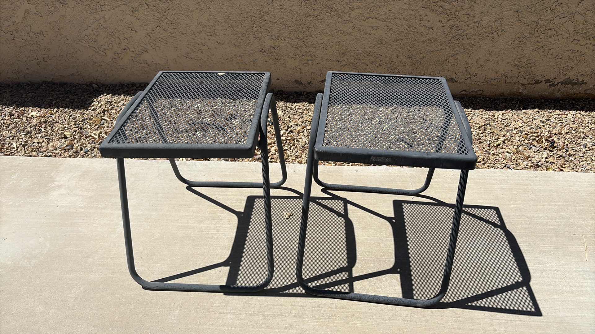 Photo 1 of (2)PCS OUDOOR SIDE TABLES 12.5”X16”H17”