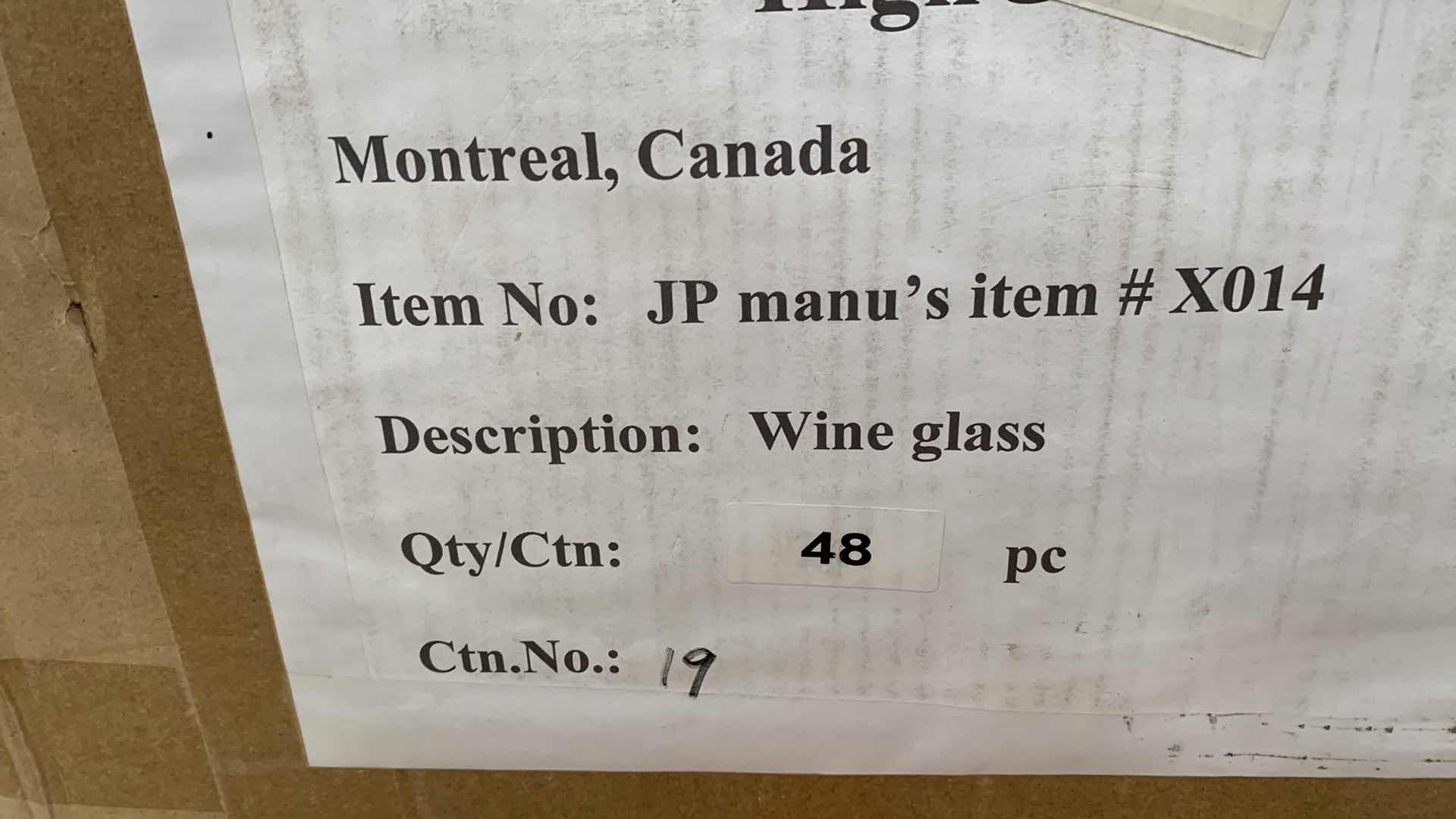 Photo 1 of 2 CASES TOTAL OF 96 PLASTIC WINE GLASSES 8” TALL