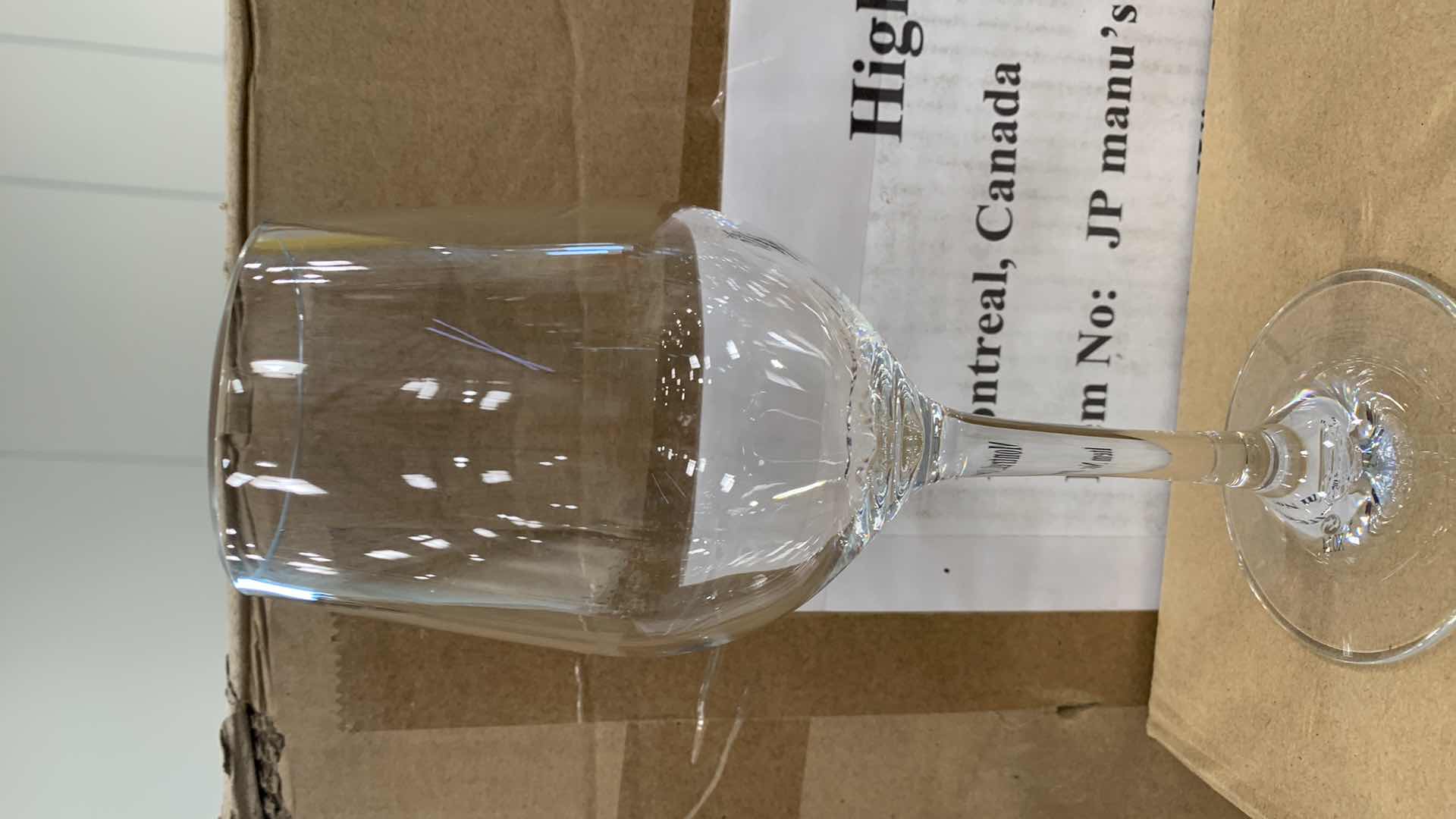 Photo 1 of 2 CASES TOTAL OF 96 PLASTIC WINE GLASSES 8” TALL