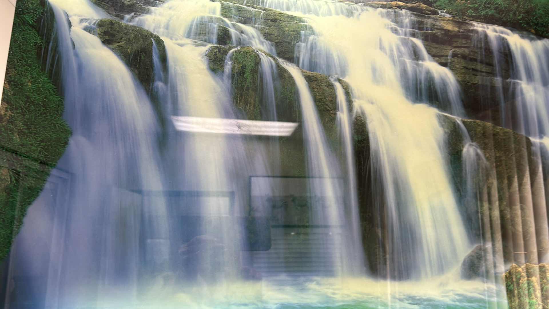 Photo 1 of VINTAGE LIGHTED MOVING WATERFALL PICTURE MIRROR " MOVING WATER" 48" X 29"