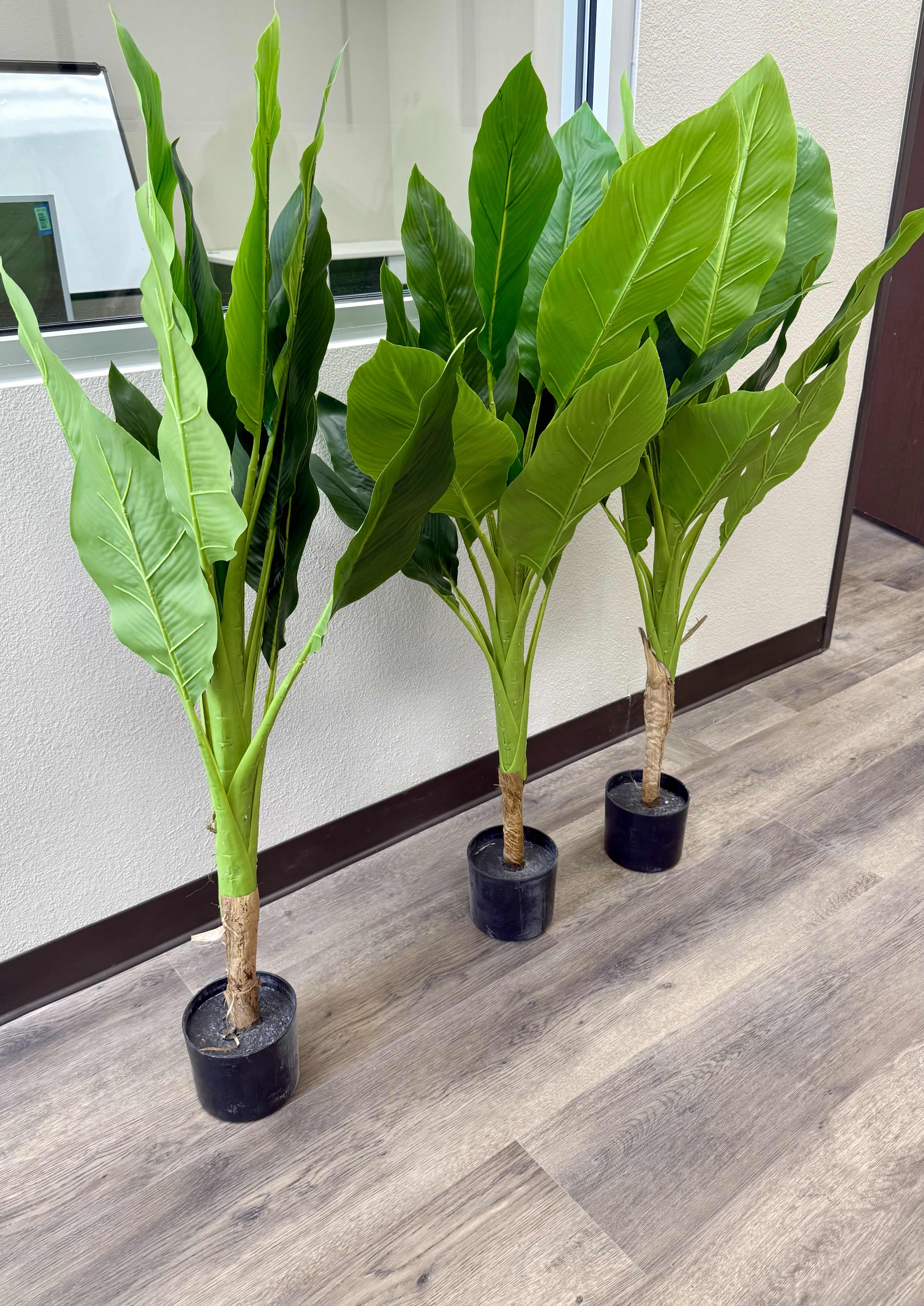 View 3 of 3-POTTED FAUX BANANA TREES H37”