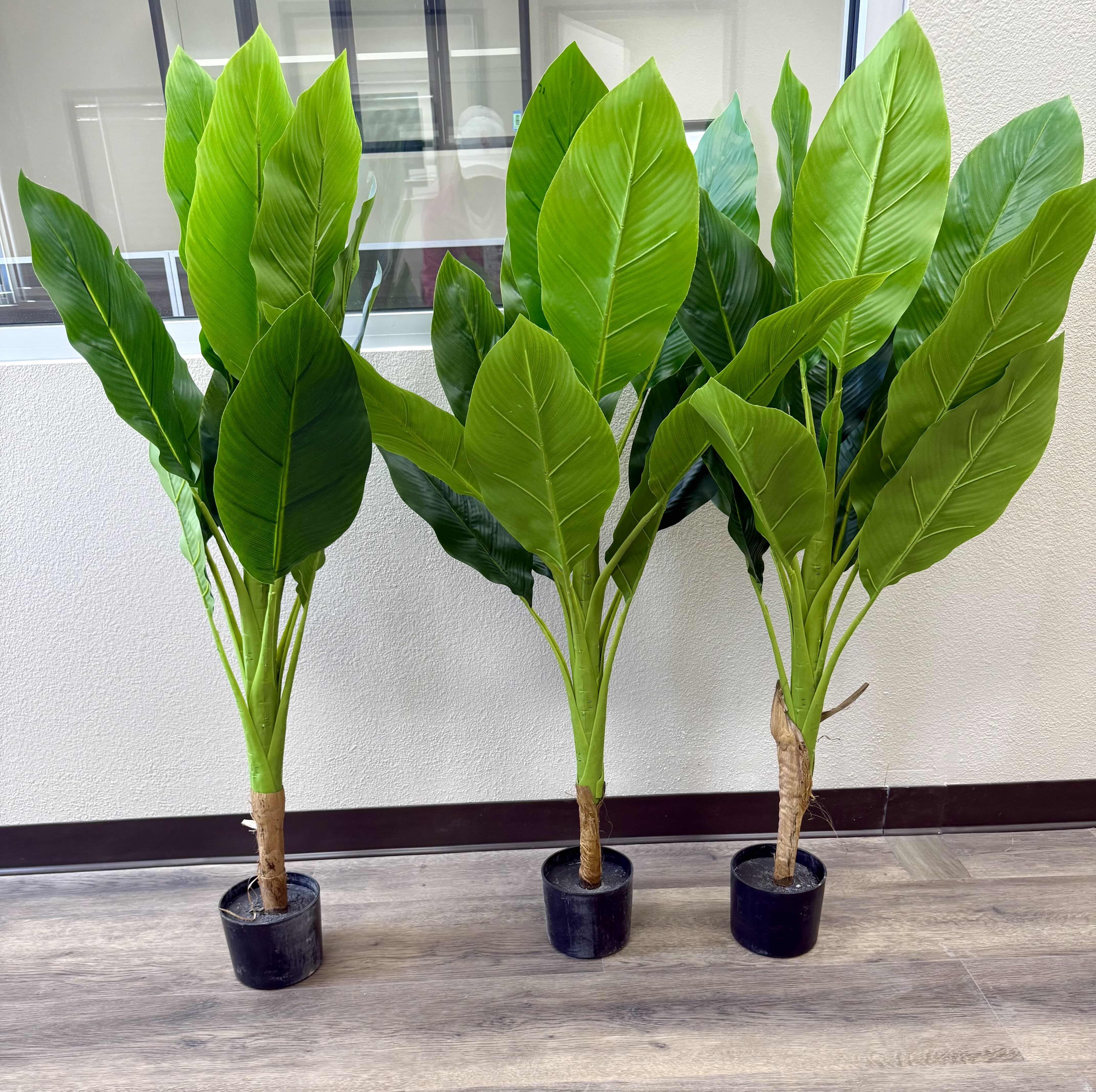 View 2 of 3-POTTED FAUX BANANA TREES H37”