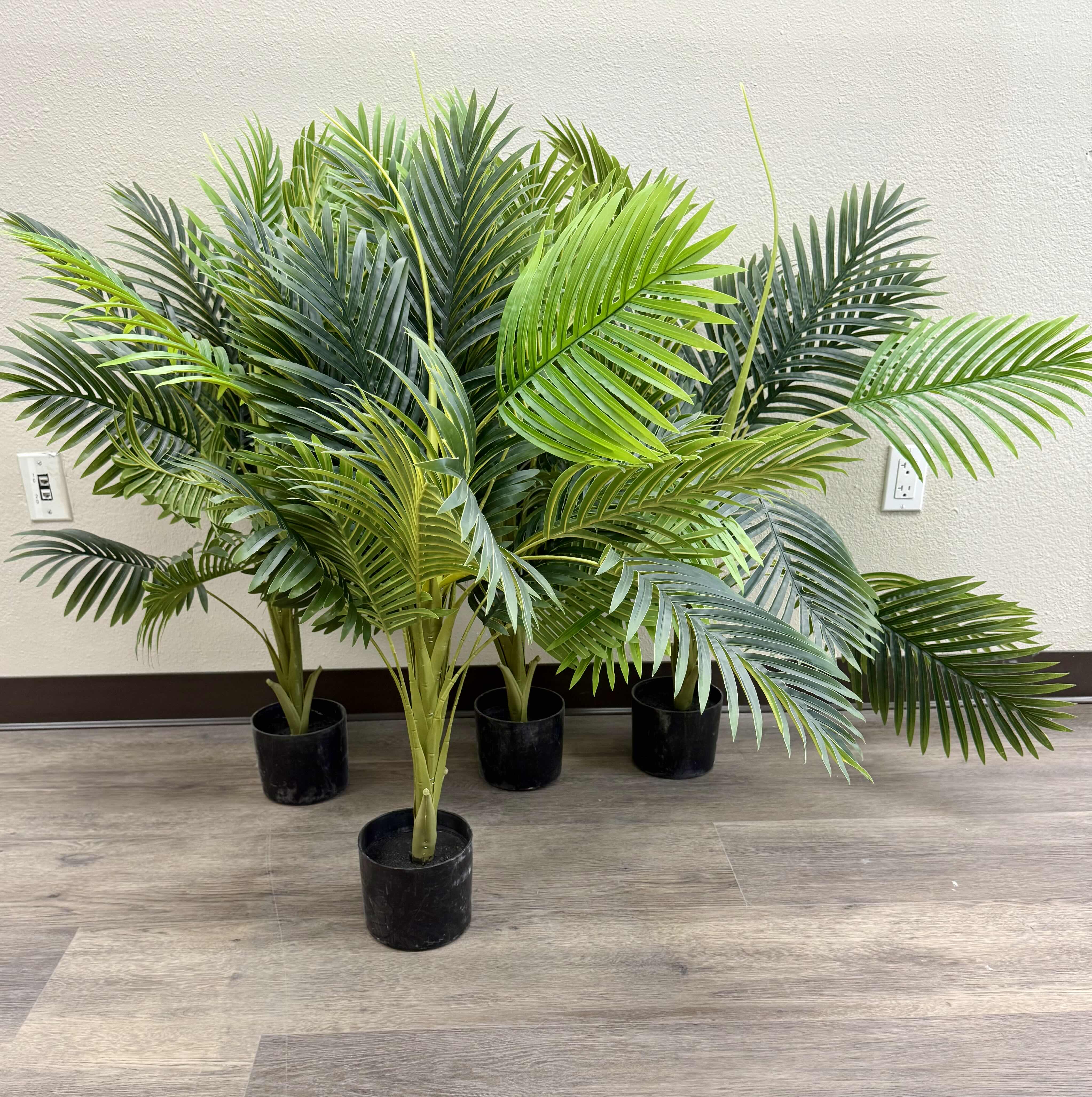 Photo 1 of 4-FAUX POTTED PALM TREES H37”