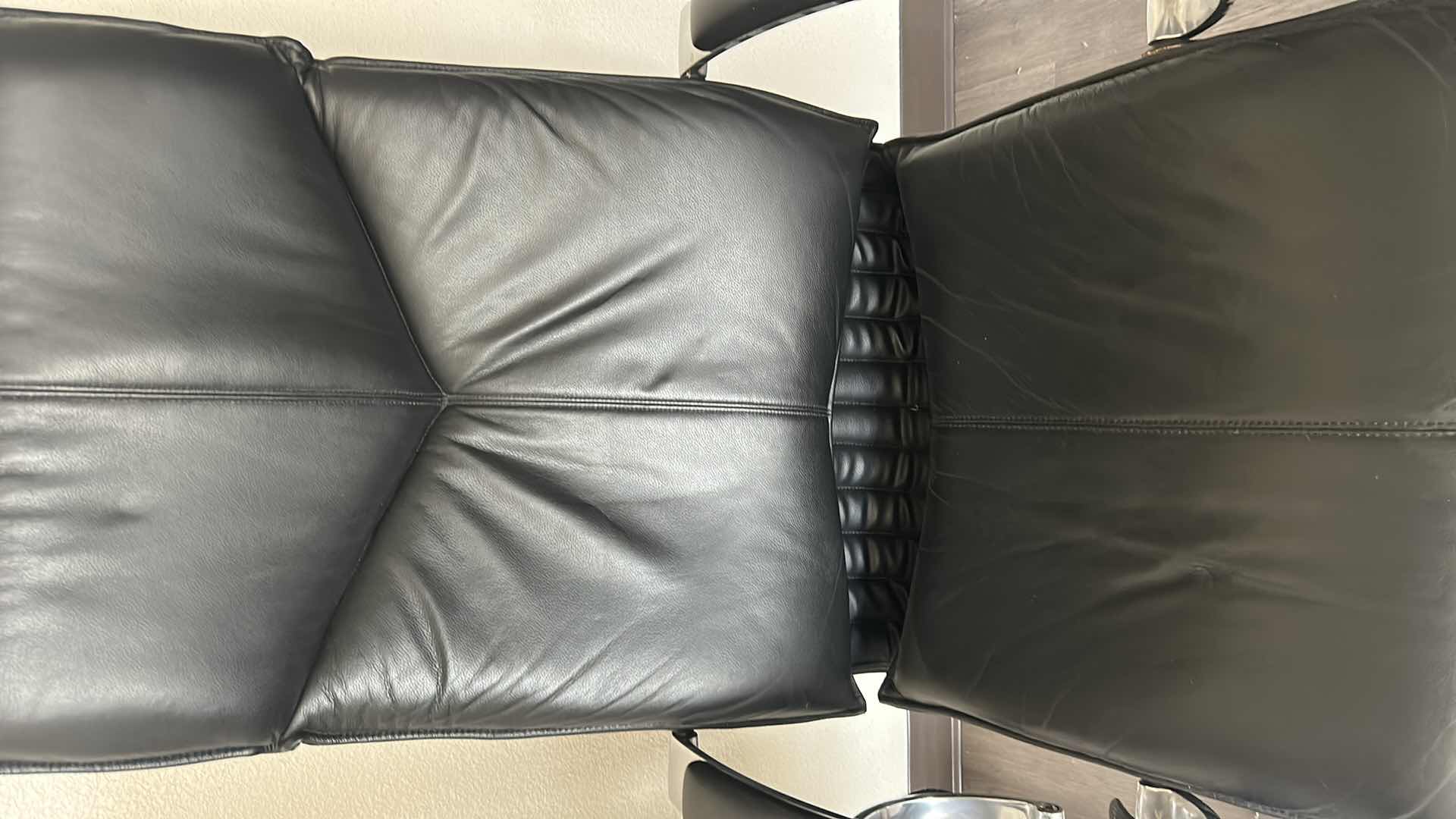 Photo 1 of 2- BLACK SWIVEL OFFICE STAR DELUXE HIGH BACK EXECUTIVE LEATHER CHAIRS W CASTERS