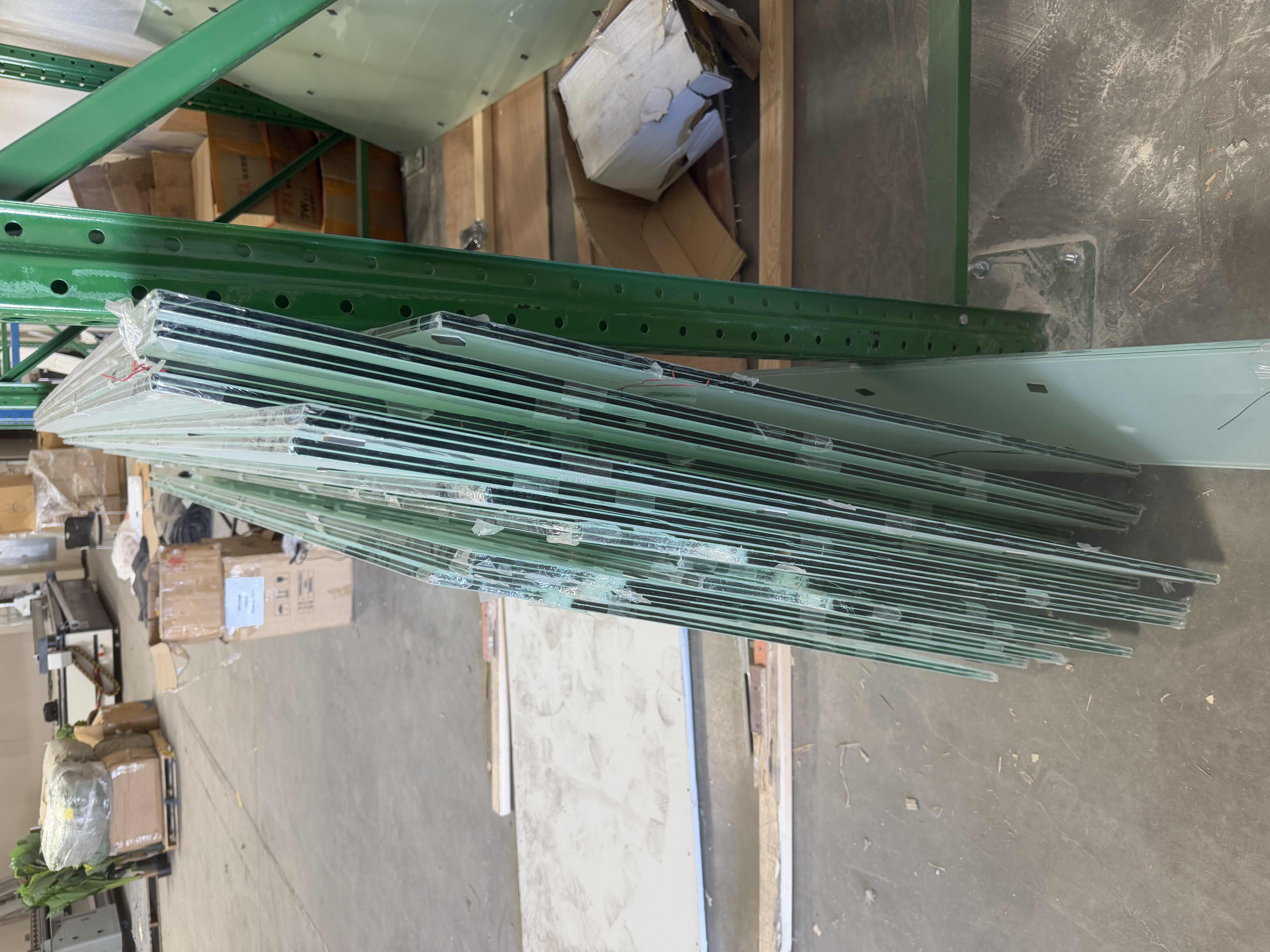 Photo 1 of LOT OF 6MM THICK TEMPERED FROSTED GLASS PANES (APPROX. LENGTH 7'-10')