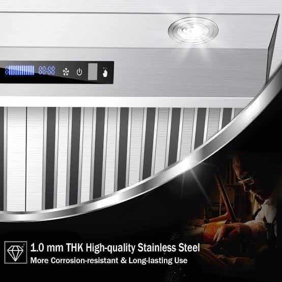 Photo 1 of NIB MCBON 30” STAINLESS STEEL WITH BLACK COATING BUILT-IN RANGE HOOD IE71-3O-BLACK