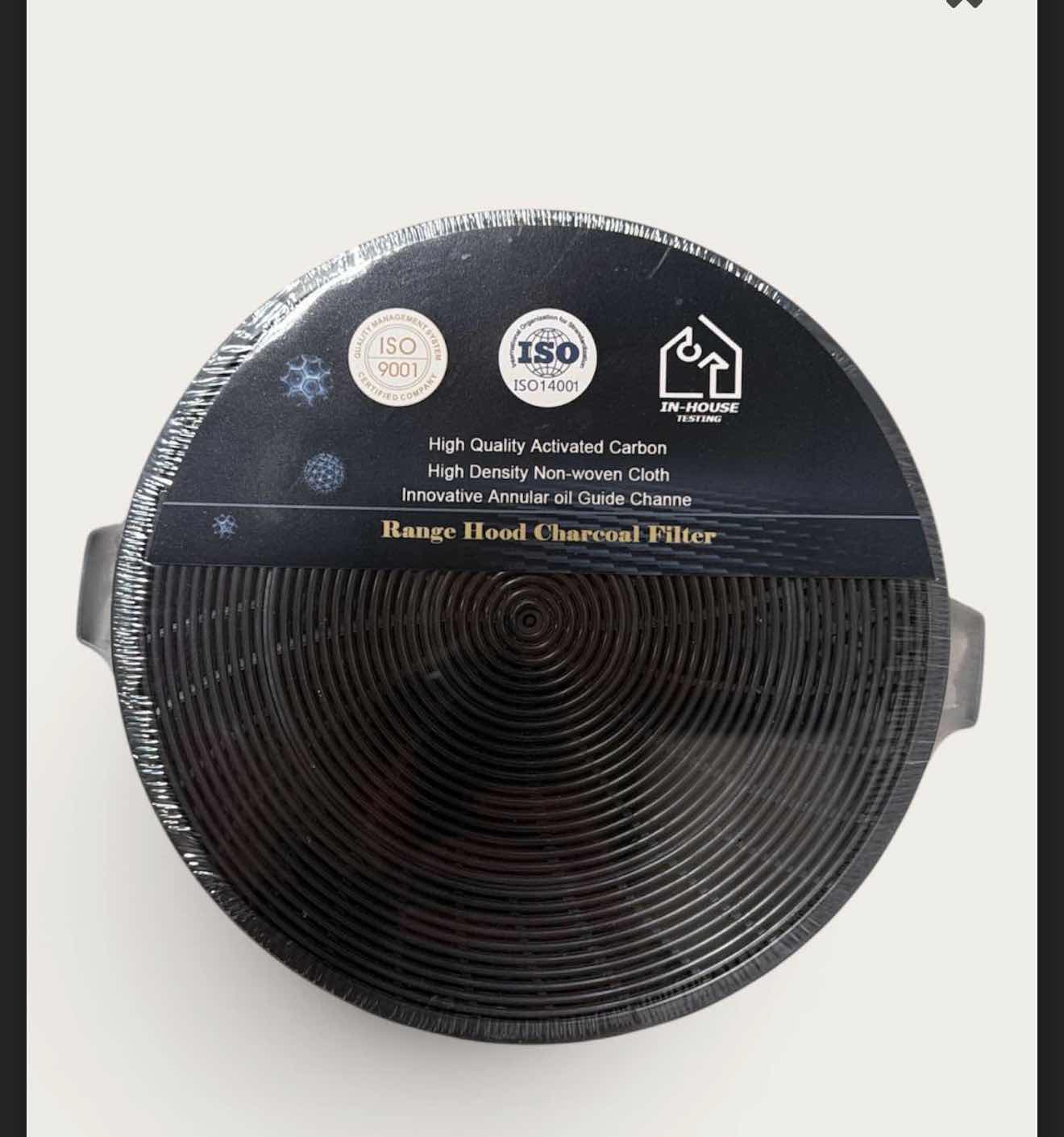 Photo 1 of NIB (20 PER BOX) 8” ROUND ACTIVATED CARBON RANGE HOOD FILTER REPLACEMENT