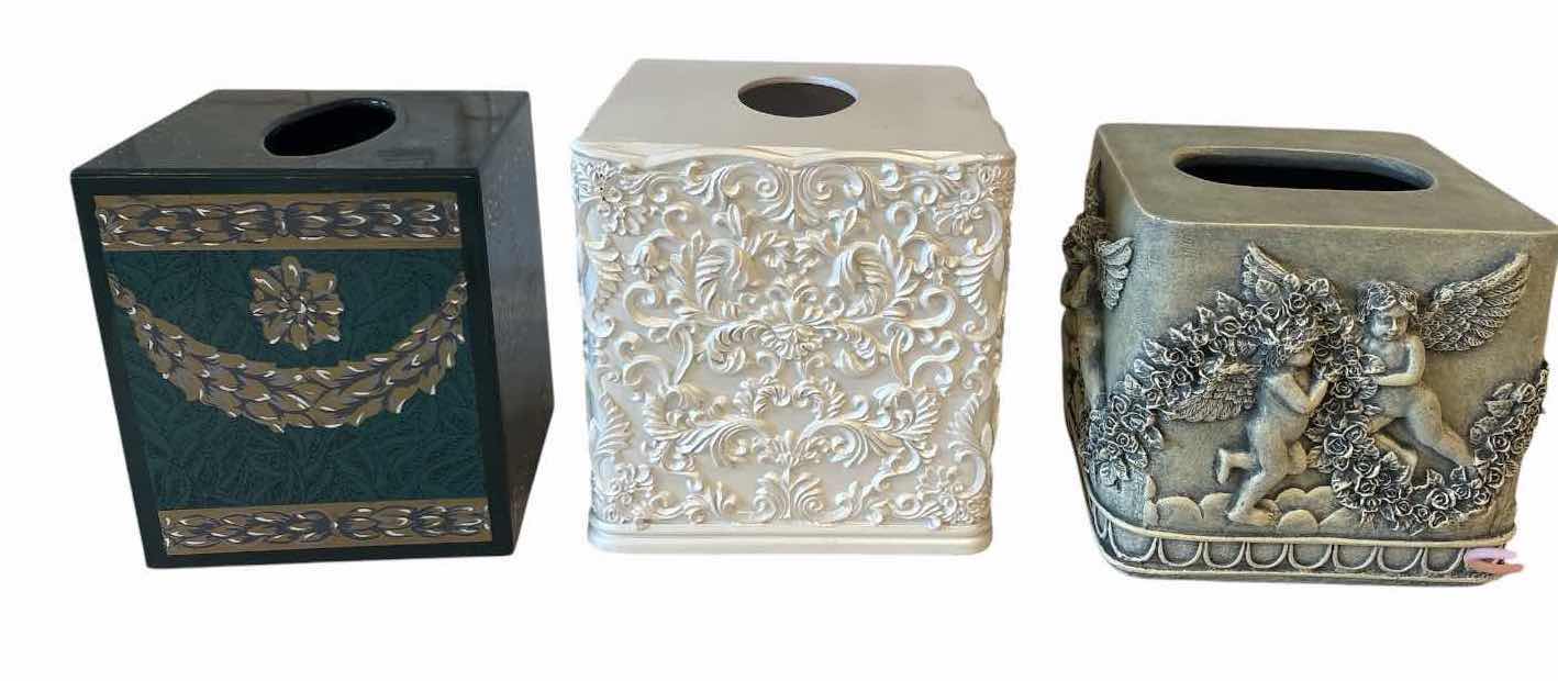 Photo 1 of (3)PCS DECORATIVE TISSUE BOX COVER H6”