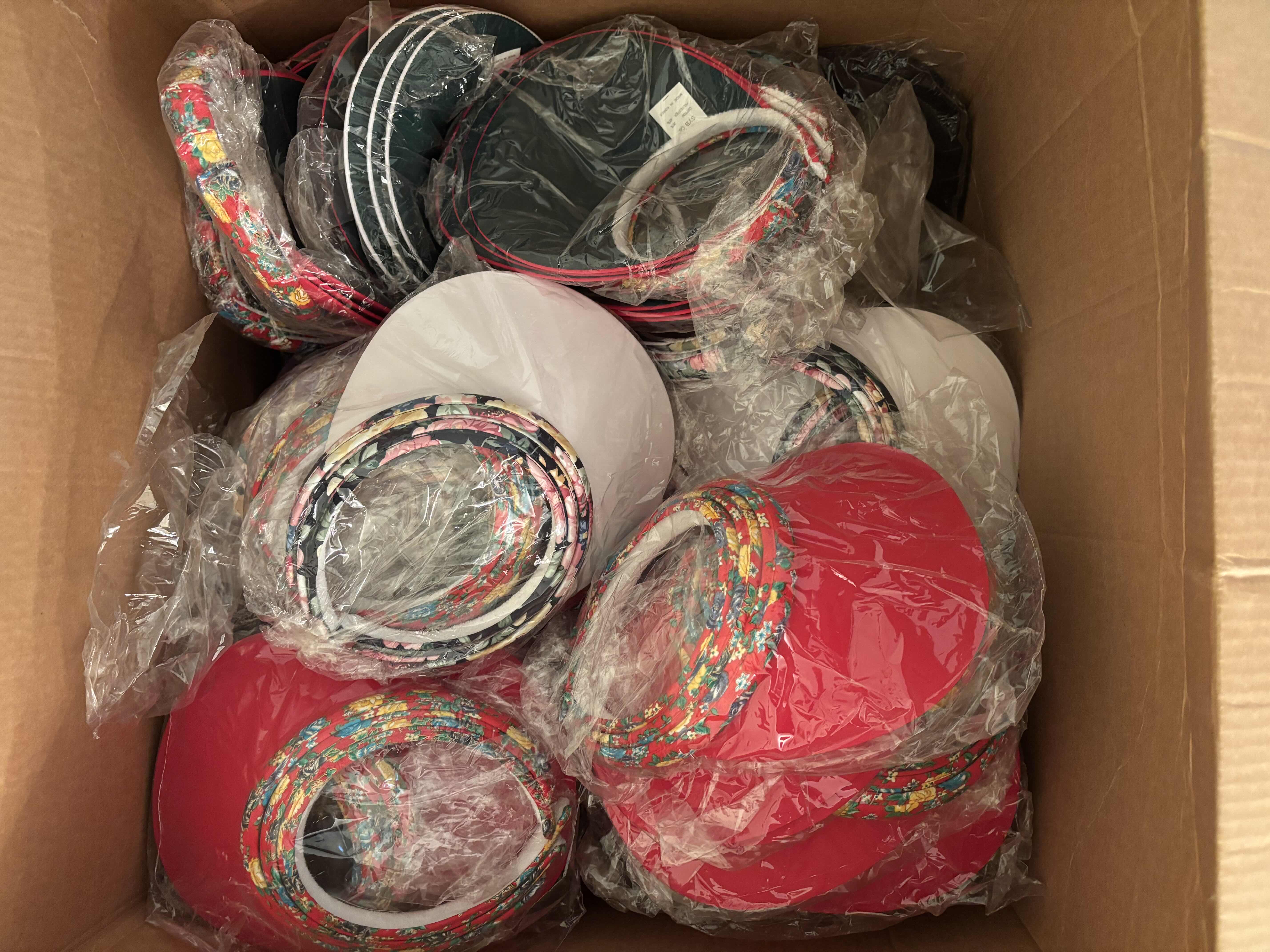 Photo 1 of BOX OF VISORS IN MULTIPLE COLORS & STYLES