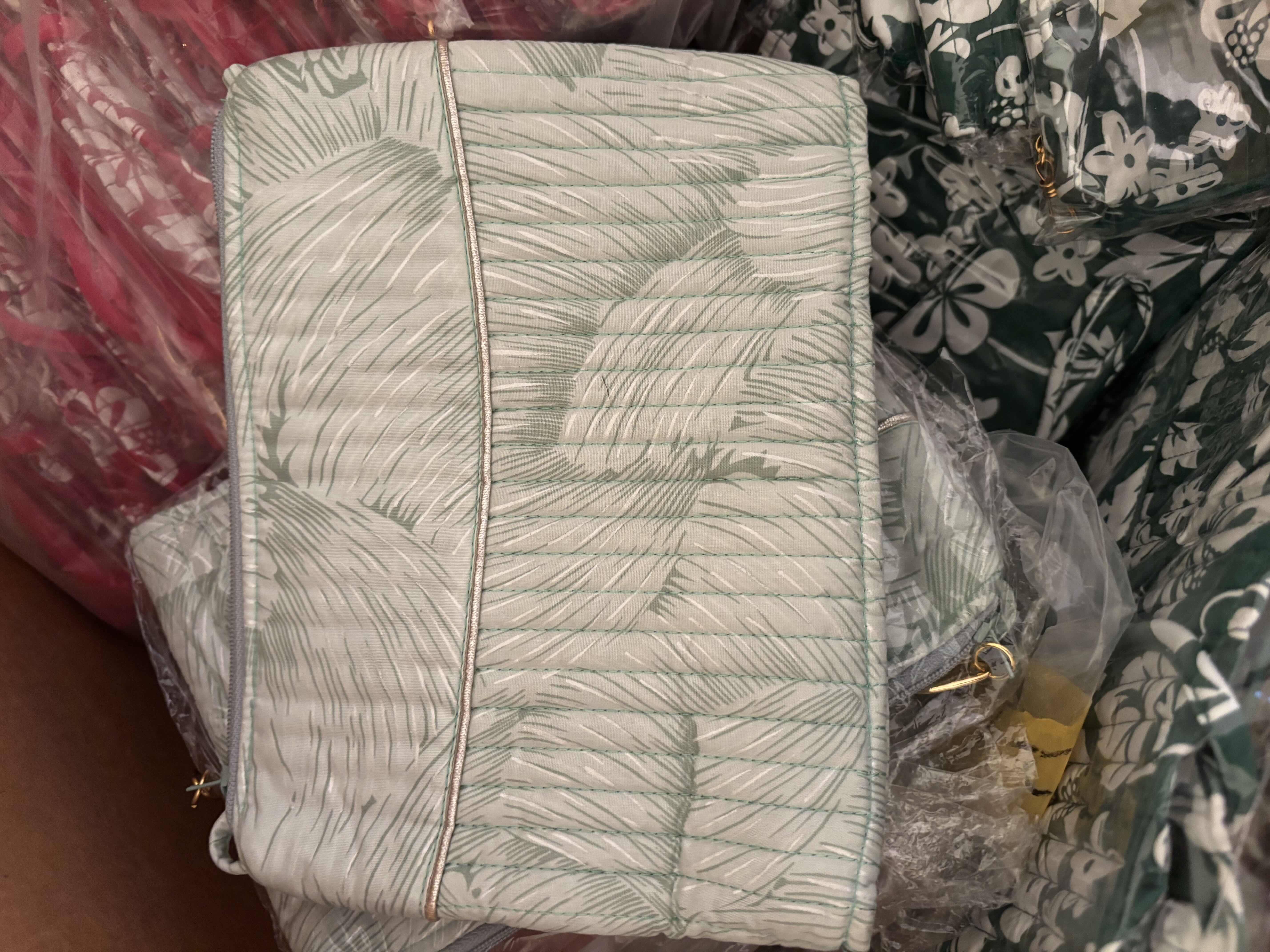 Photo 1 of BOX OF SMALL CLOTH ZIPPERED POUCHES 9” X 6”