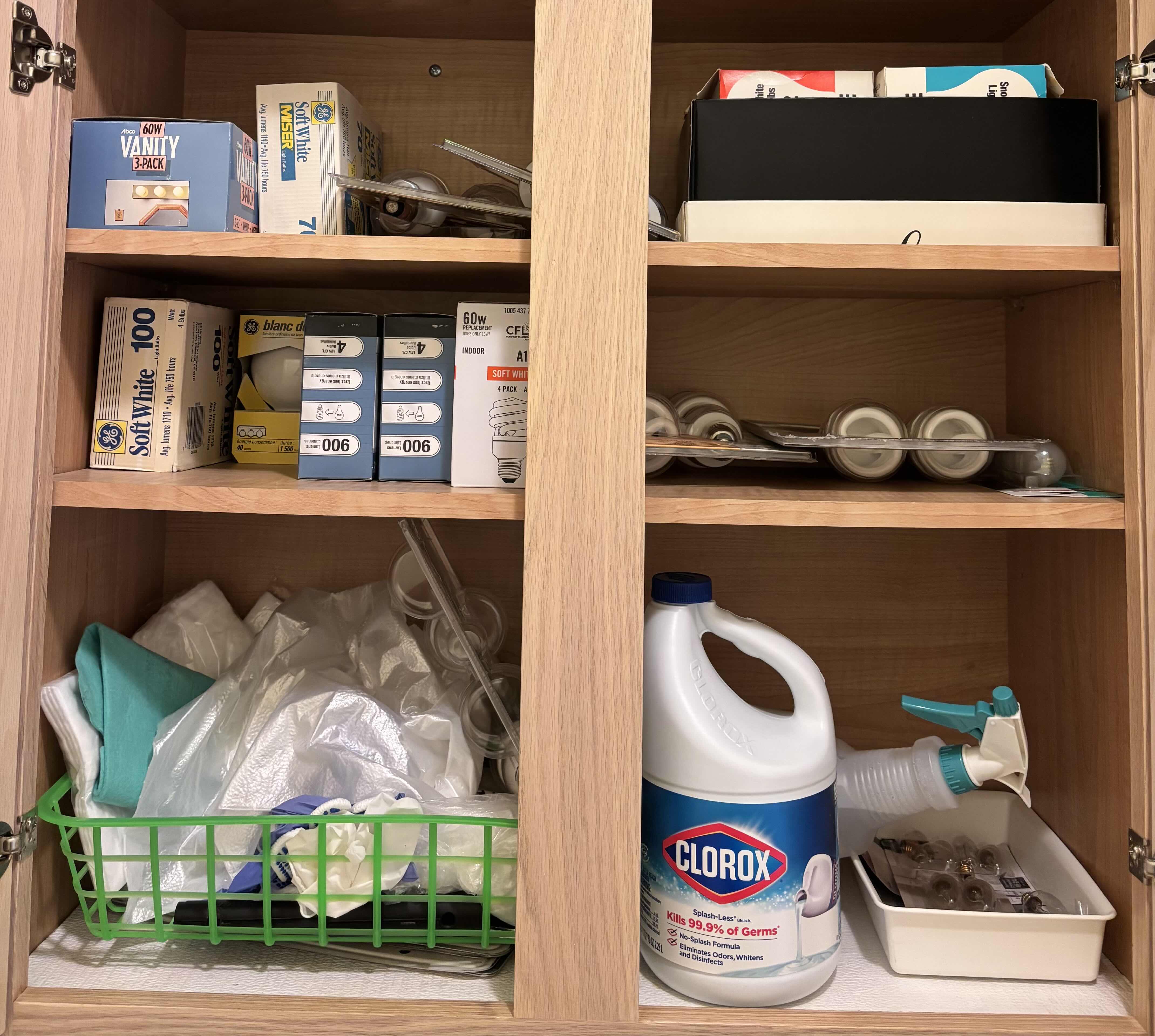 Photo 1 of CONTENTS OF CABINET & CONTAINER OF LIGHT BULBS