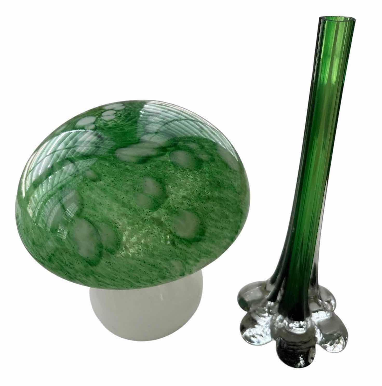 Photo 1 of (7)PCS GREEN GLASS & DECORATIVE CANDLE