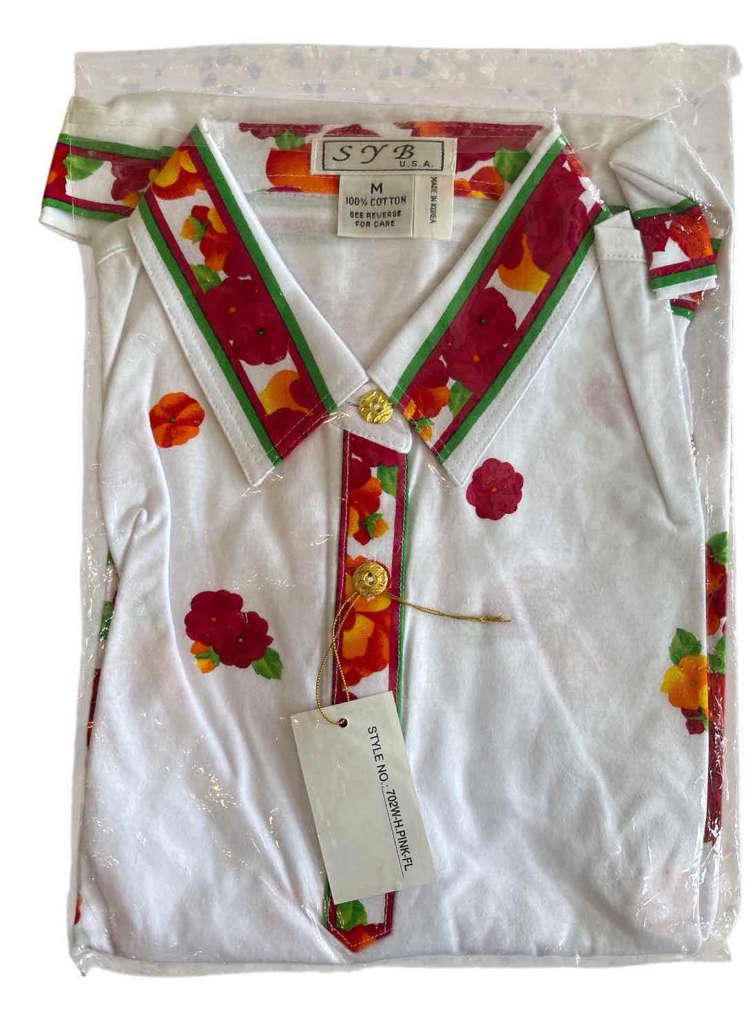 View 2 of (4)PCS NWT FLORAL TUNIC TOPS WITH COLORFUL TRIM WOMENS SIZE M $60