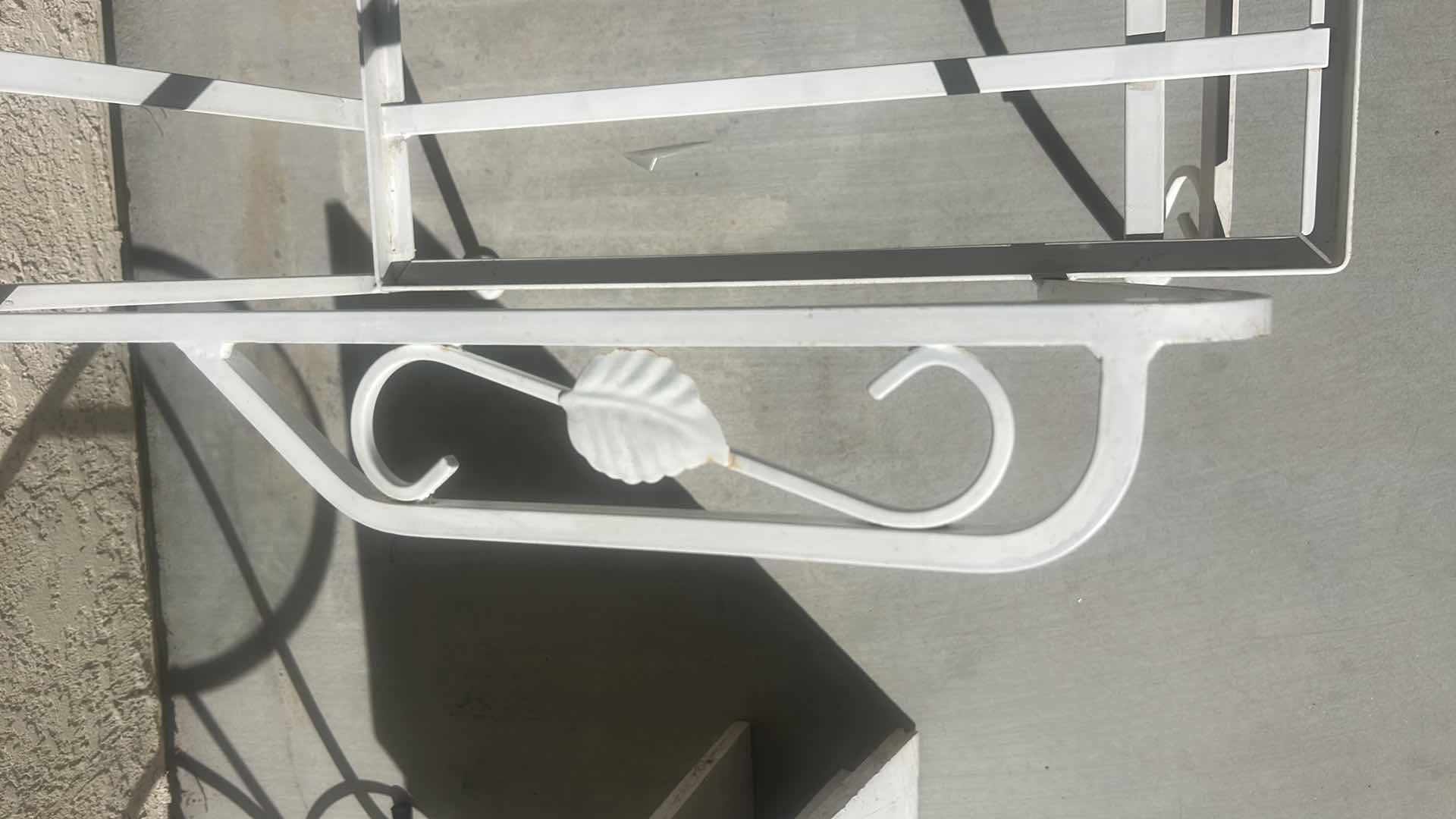 Photo 1 of VINTAGE WOODARD WROUGHT IRON PATIO SOFA WHITE FINISH SCROLLWORK ON THE ARMRESTS & WOOD INSERTS CUSHIONS 73" X 24 " H29"