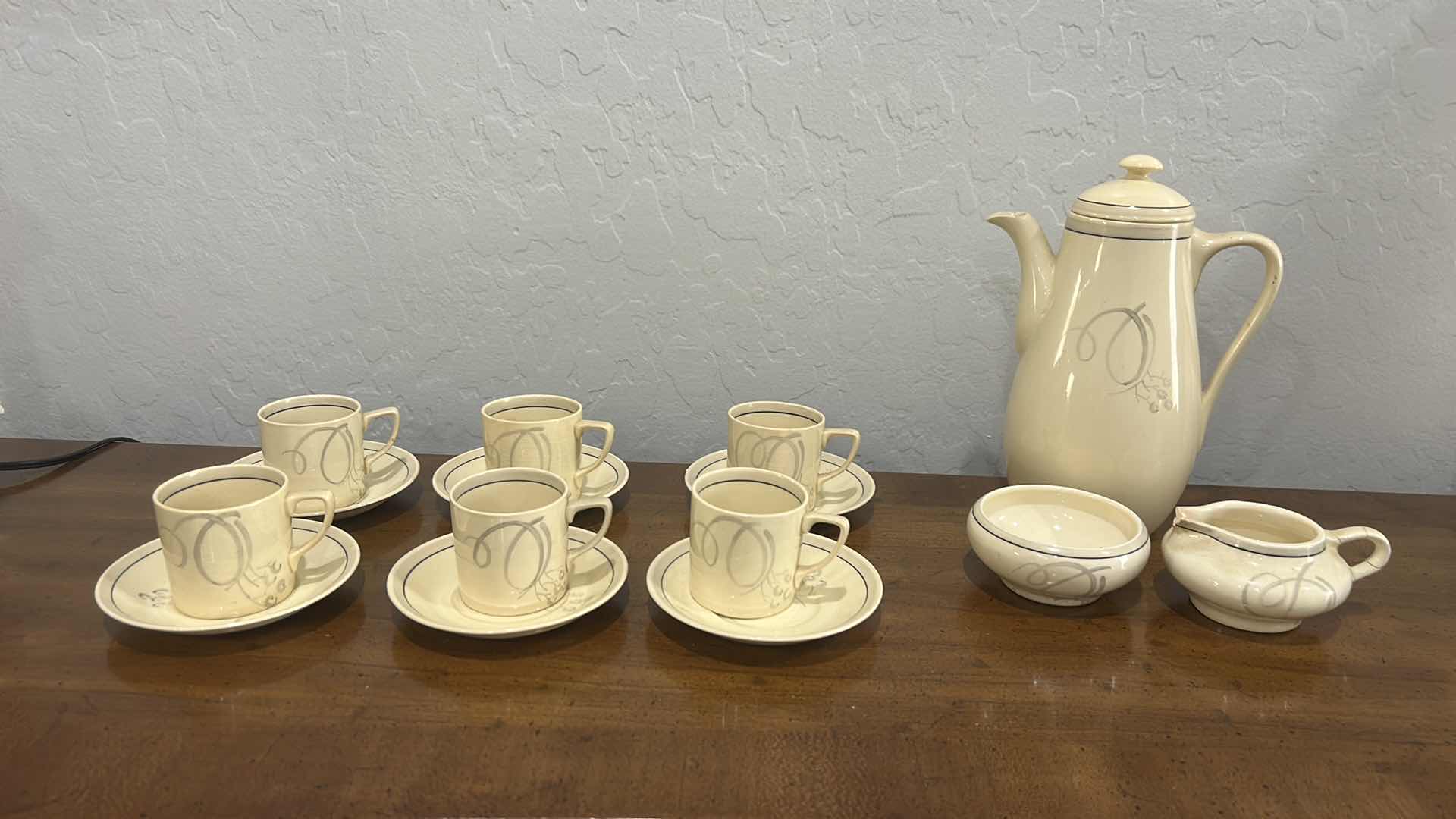 Photo 1 of 16 PC GRAY’S POTTERY CUP PART OF THE SUN BUFF PATTERN PRODUCED IN STOKE ON TRENT ENGLAND.