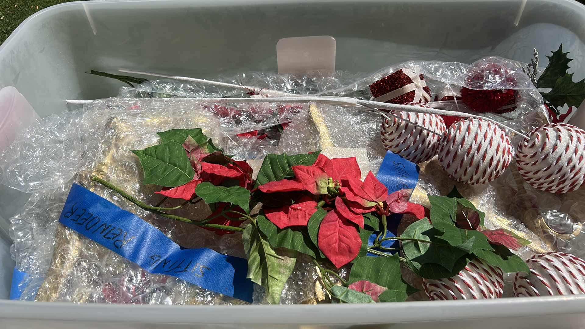 Photo 1 of TOTE OF CHRISTMAS DECOR
