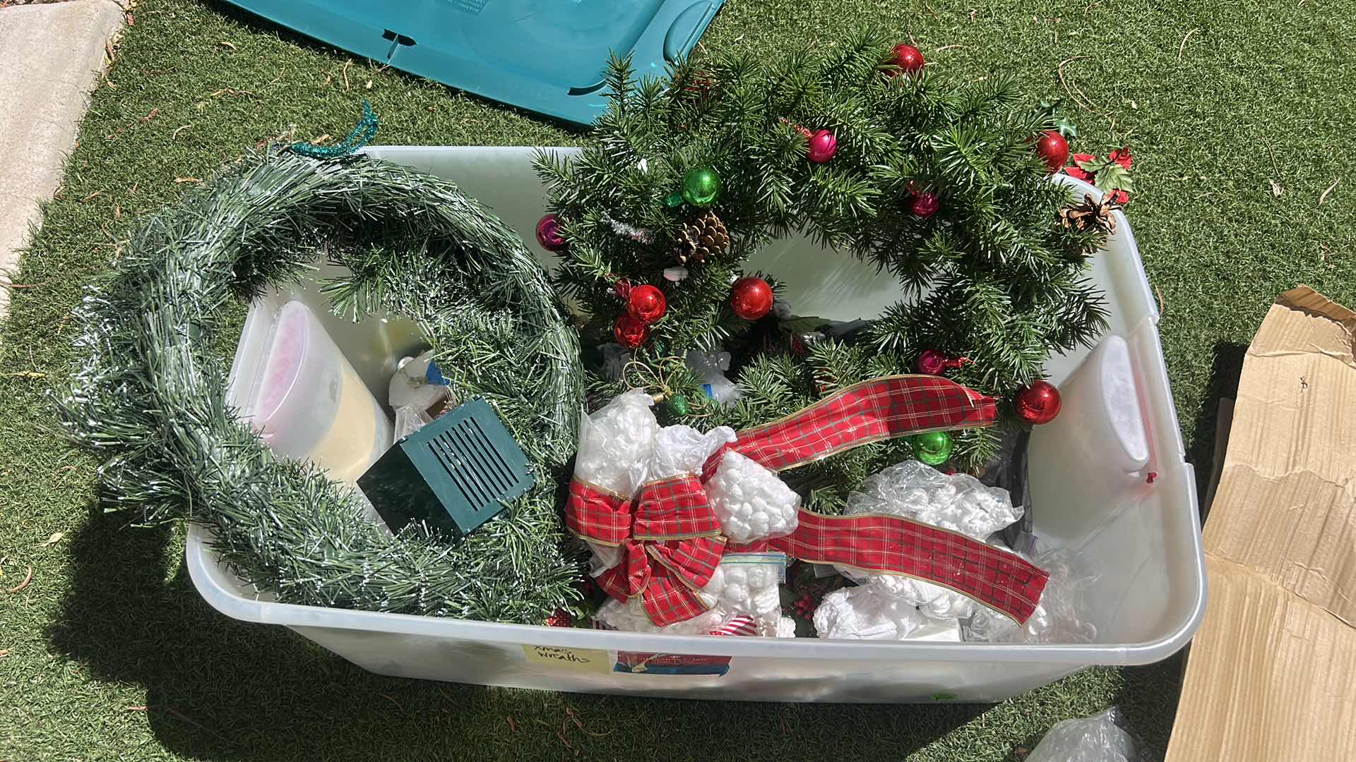 Photo 1 of TOTE FULL OF CHRISTMAS DECOR