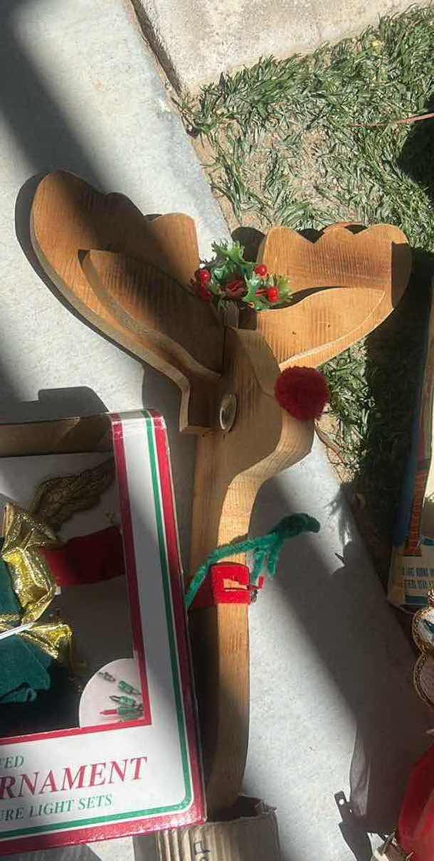 Photo 1 of VINTAGE CHRISTMAS DECOR INCLUDING VINTAGE YULETIDE ENTERPRISES LIGHTED ANGEL TREE TOPPER FROM THE 1960S
