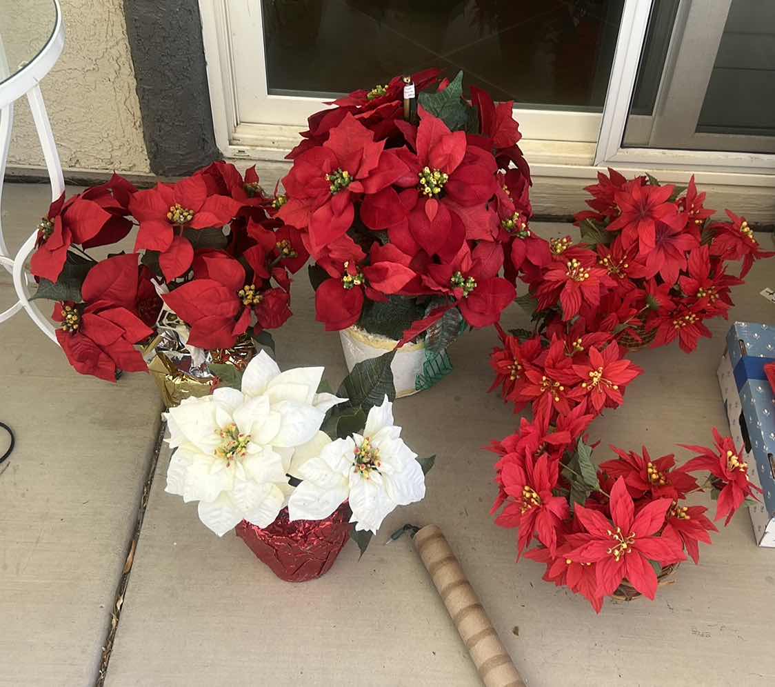 Photo 1 of FAUX POINSETTIA PLANTS