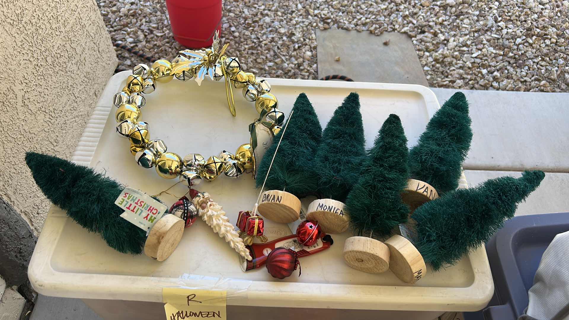 Photo 1 of THREE TOTES OF CHRISTMAS DECOR, AND ACCESSORIES