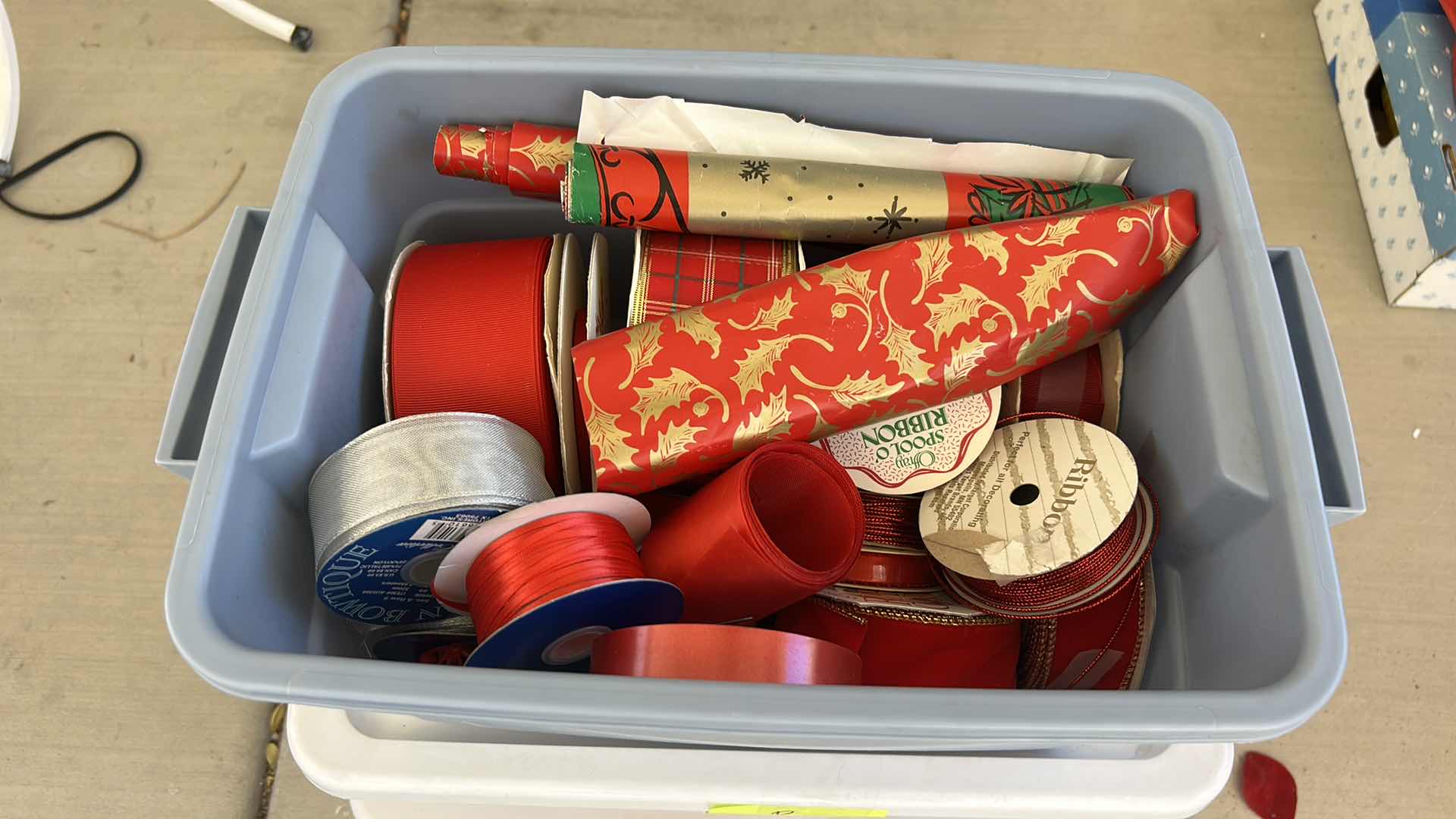Photo 1 of THREE TOTES OF CHRISTMAS DECOR, AND ACCESSORIES
