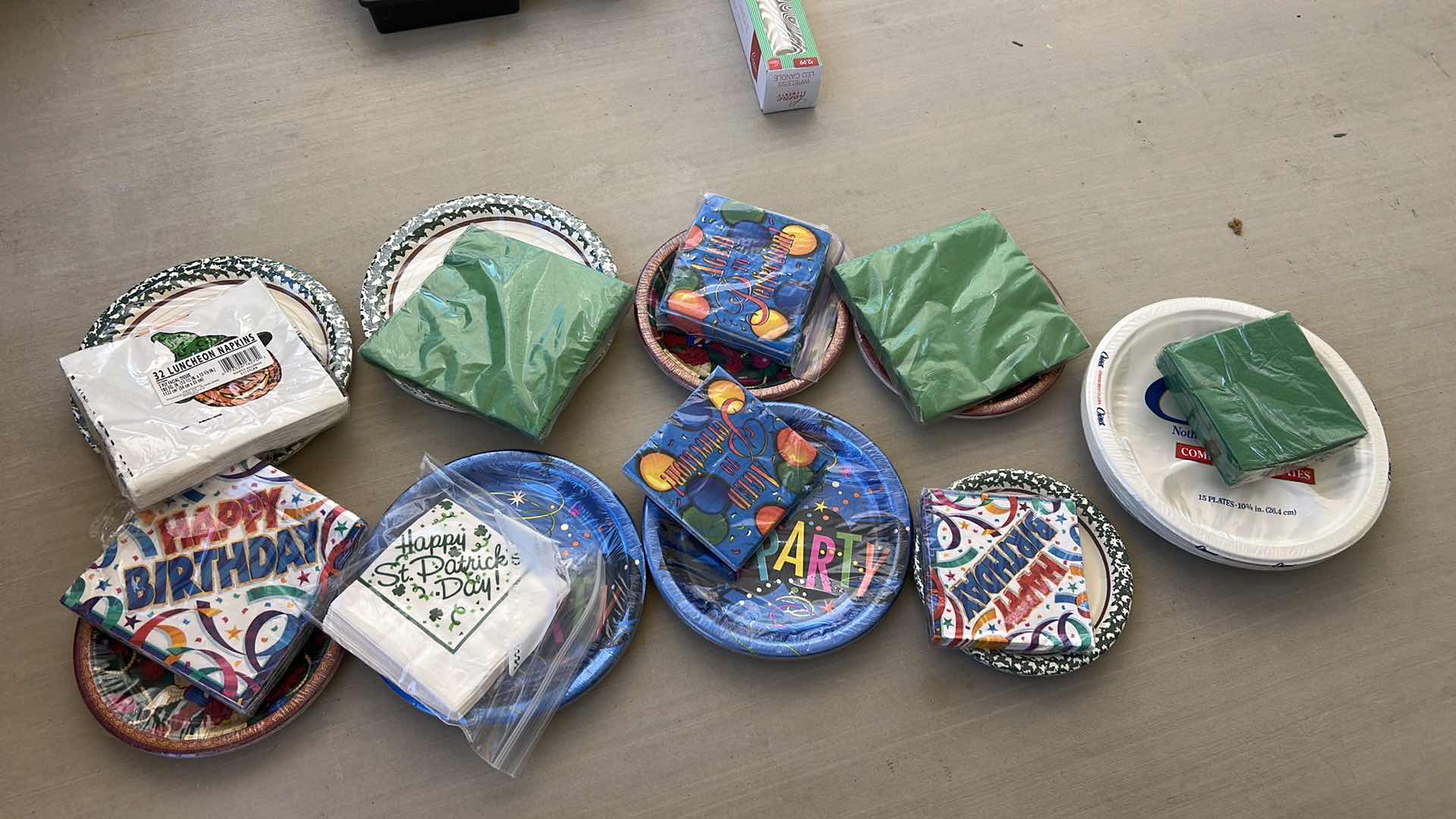 Photo 1 of BOX OF NEW DISPOSABLE PLATES AND NAPKINS