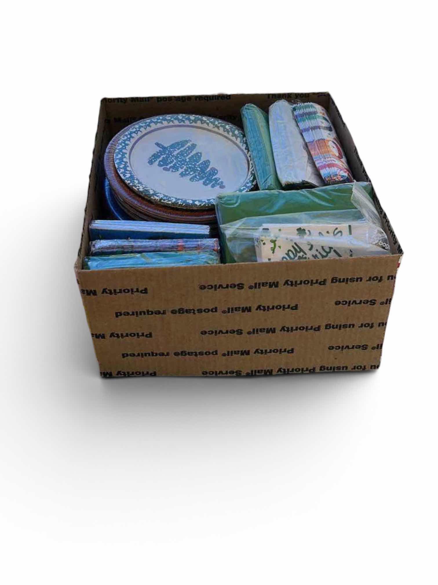 Photo 1 of BOX OF NEW DISPOSABLE PLATES AND NAPKINS