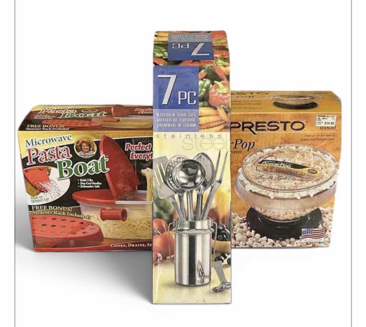 Photo 1 of PRESTO POP, PASTA BOAT AND SEVEN PIECE KITCHEN TOOL SET